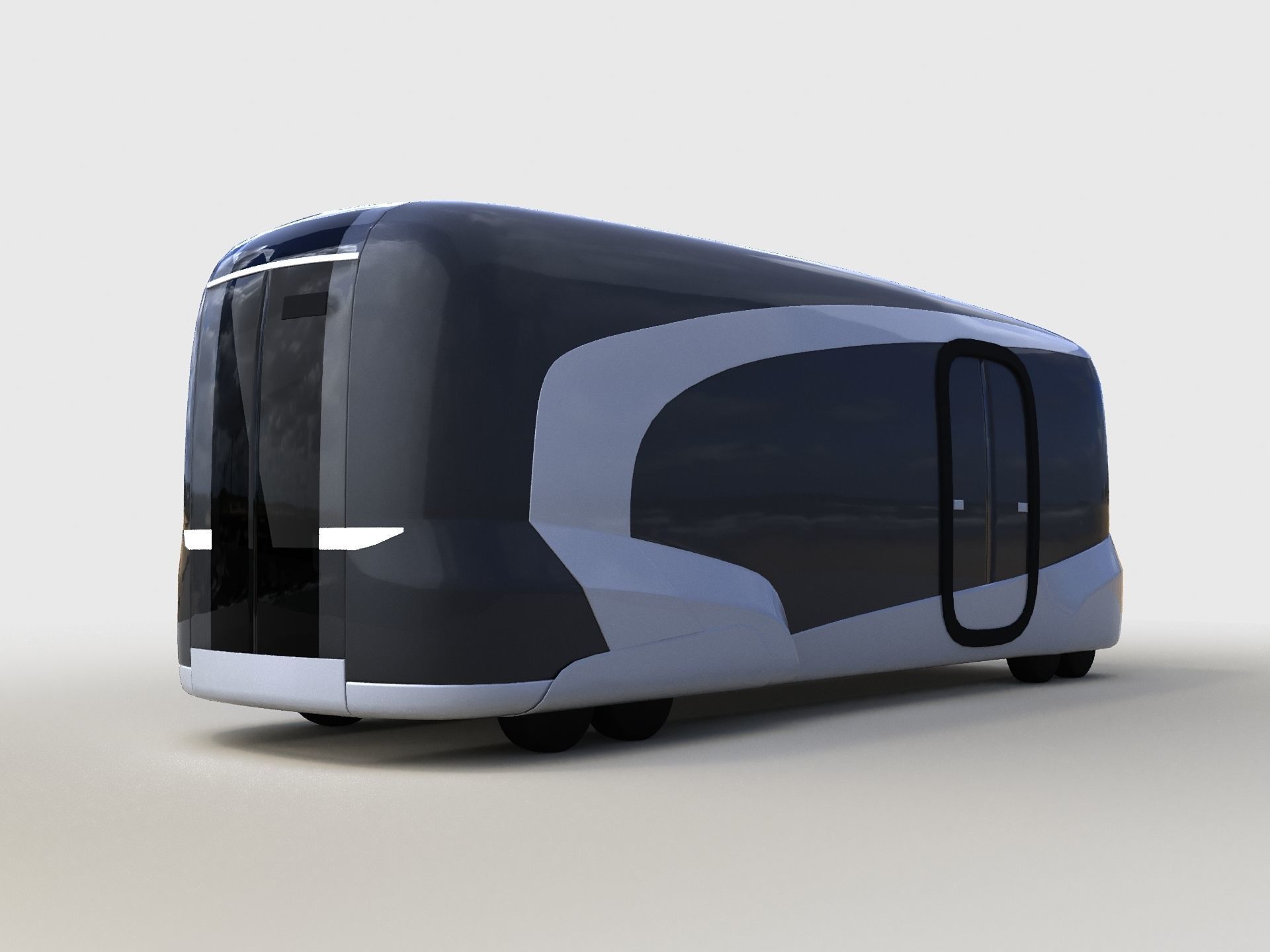 Concept Bus future transport system Low-poly 3D model_1