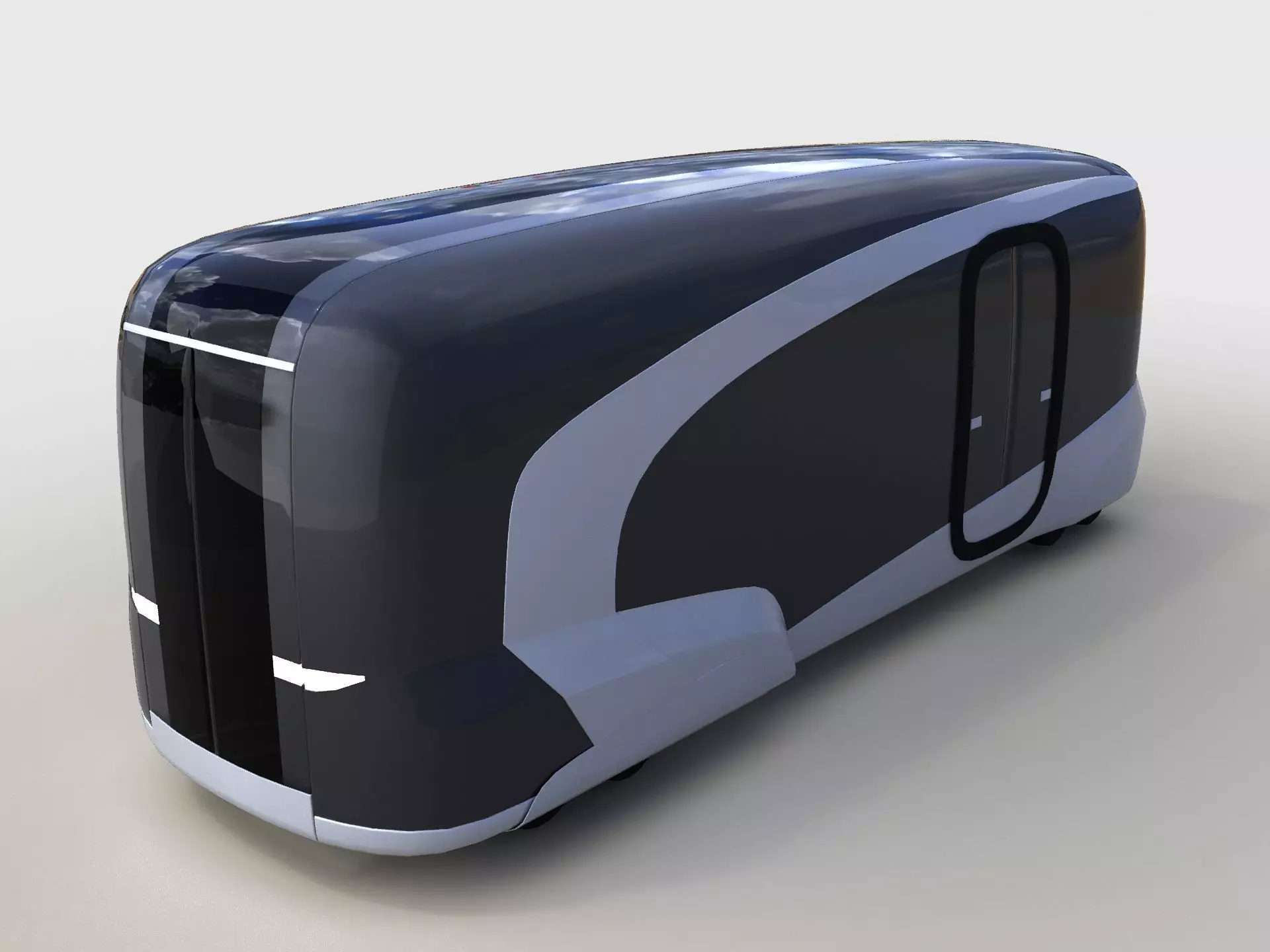 Concept Bus future transport system Low-poly 3D model_0