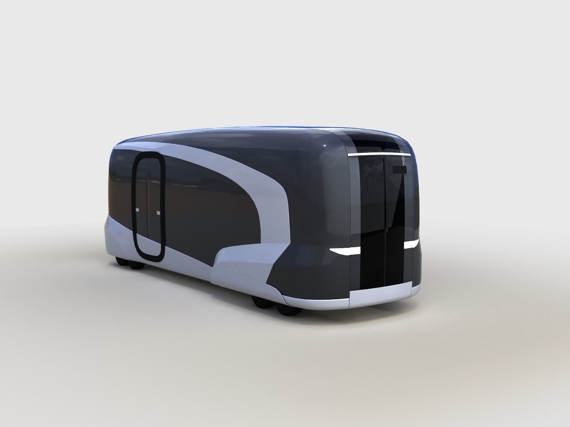Concept Bus future transport system Low-poly 3D model_2