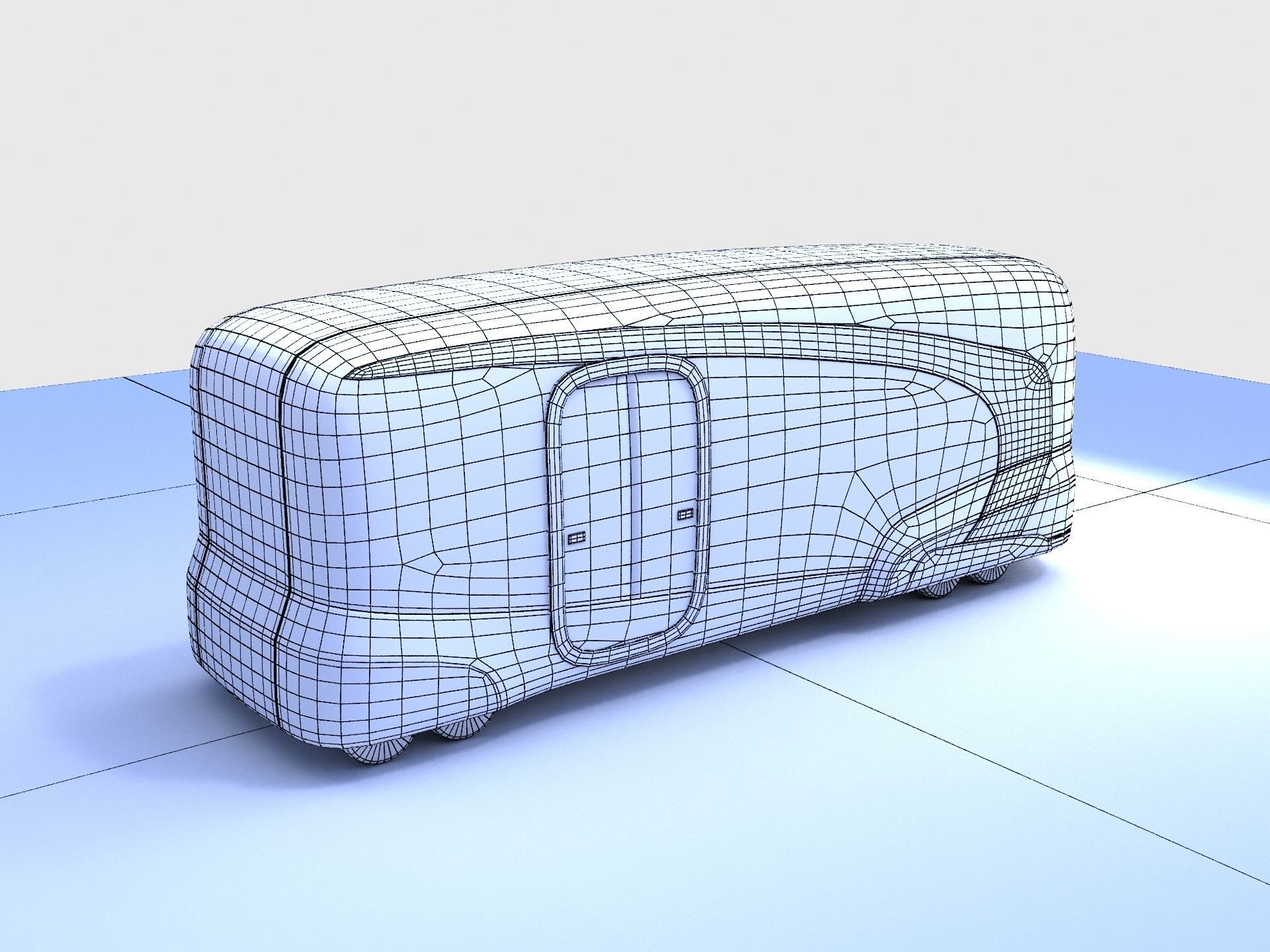 Concept Bus future transport system Low-poly 3D model_4
