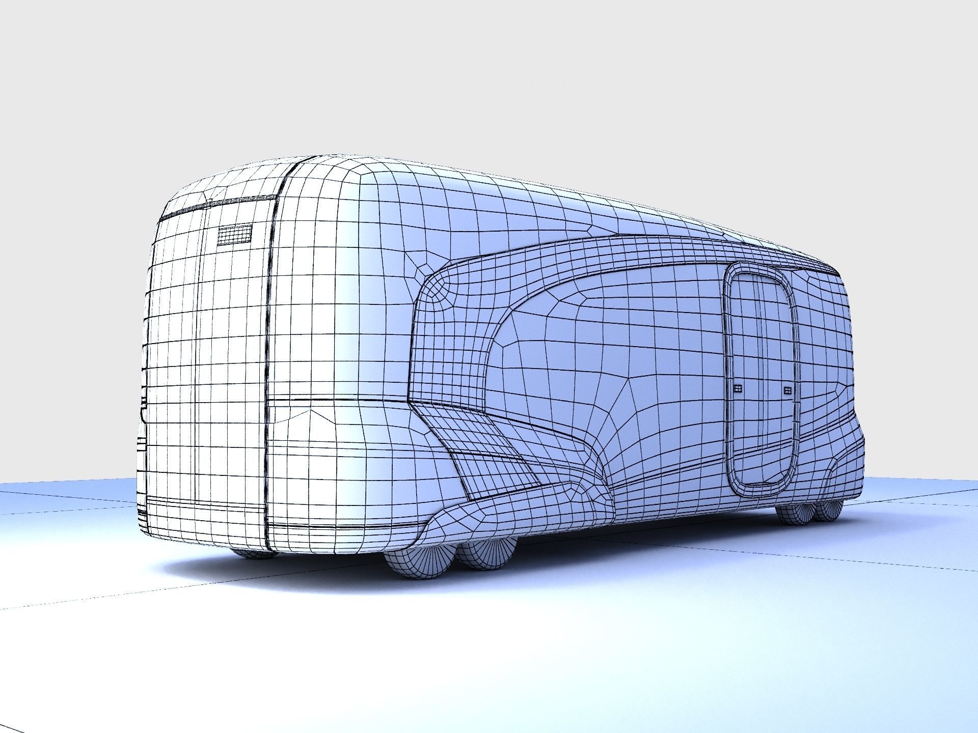 Concept Bus future transport system Low-poly 3D model_6