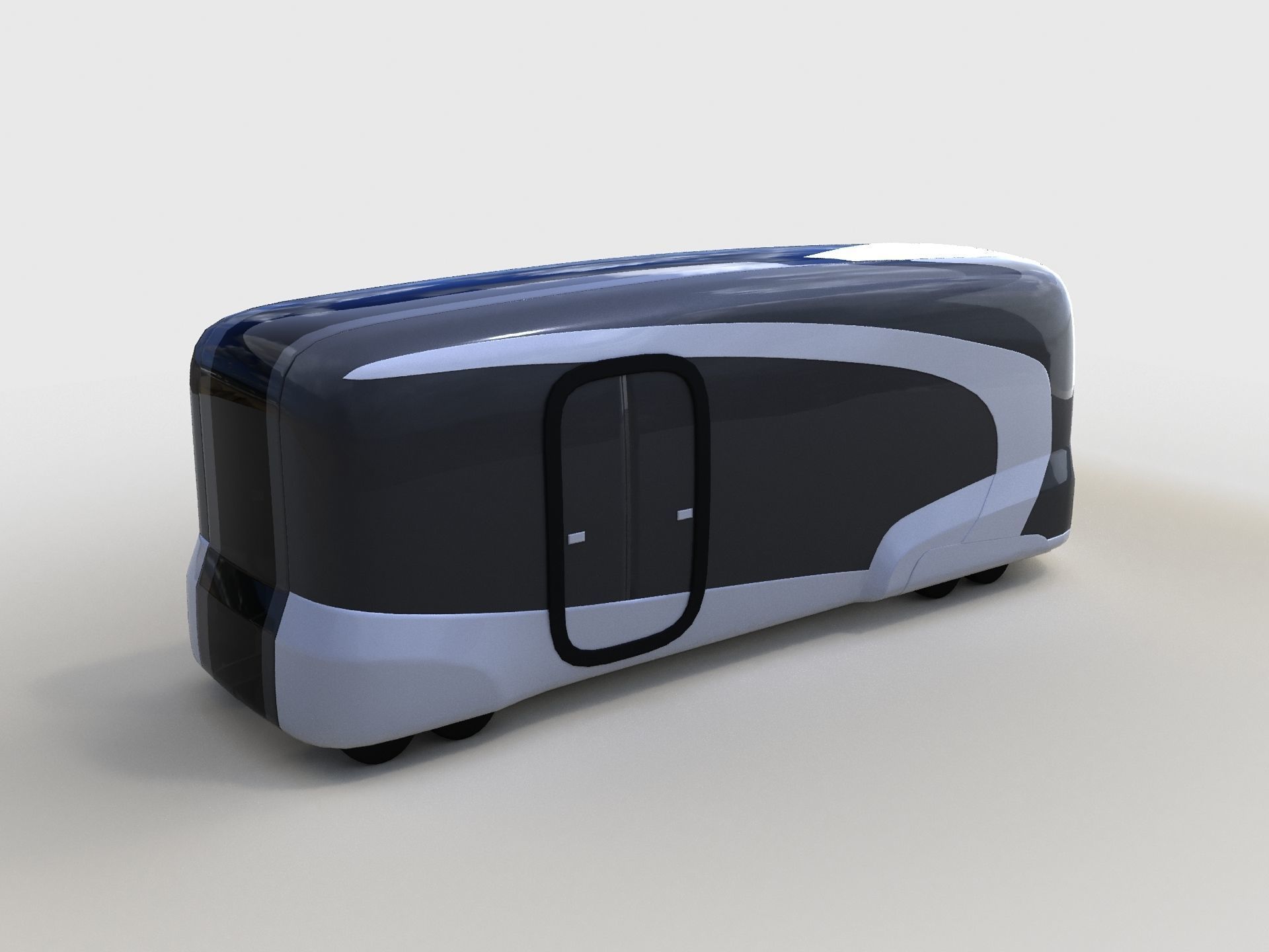 Concept Bus future transport system Low-poly 3D model_3