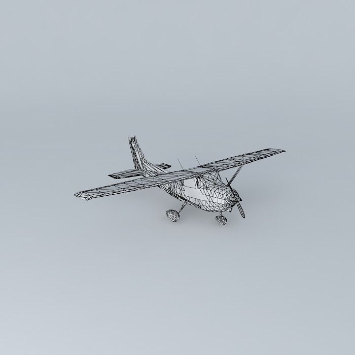 Template Cessna 152 Low Poly Free 3D model_3