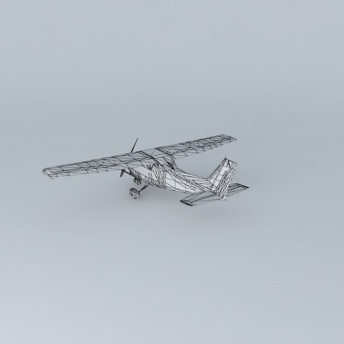 Template Cessna 152 Low Poly Free 3D model_4
