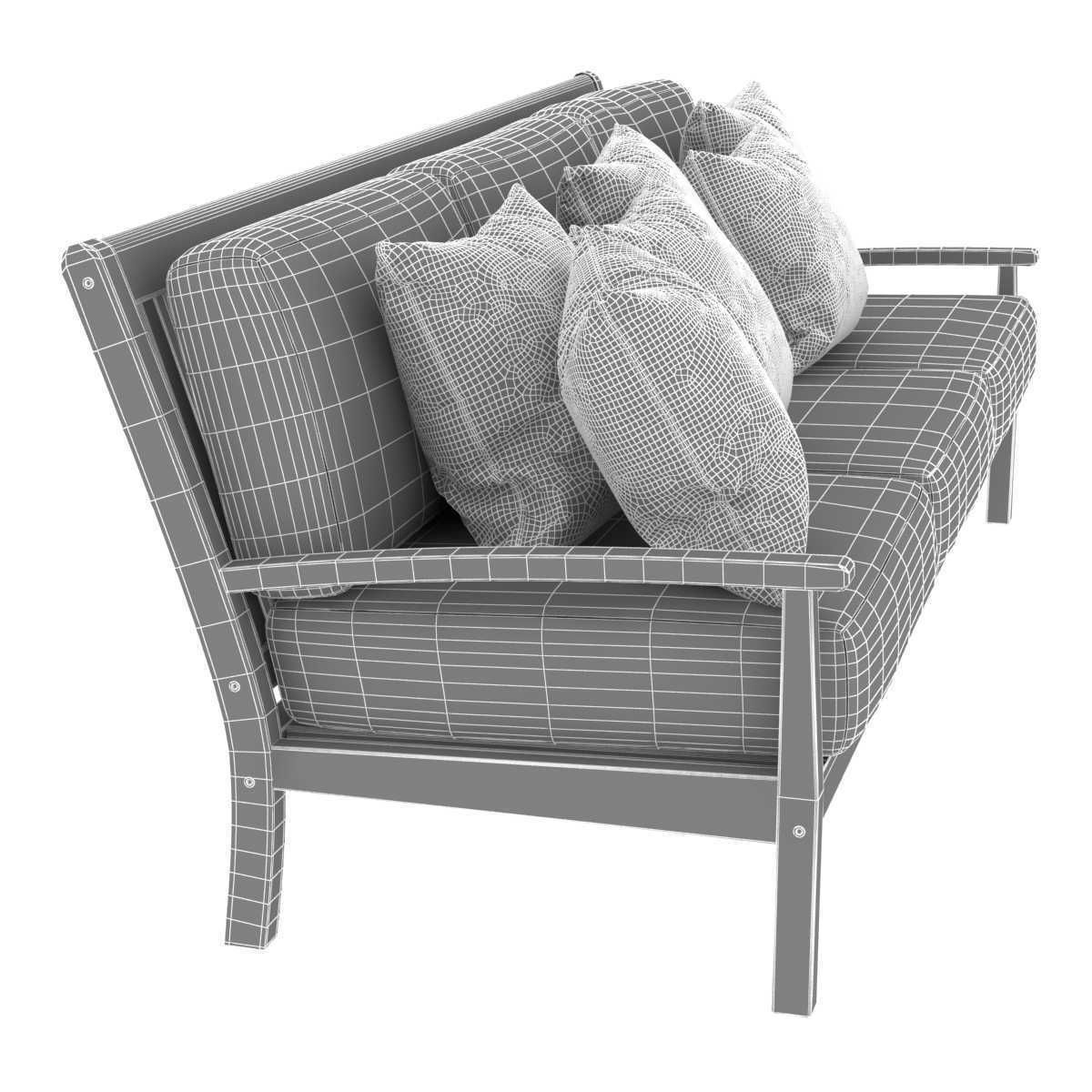 Teak warehouse NAPLES TEAK OUTDOOR SOFA 3D model_11