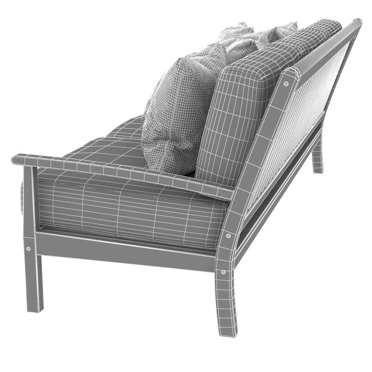 Teak warehouse NAPLES TEAK OUTDOOR SOFA 3D model_8