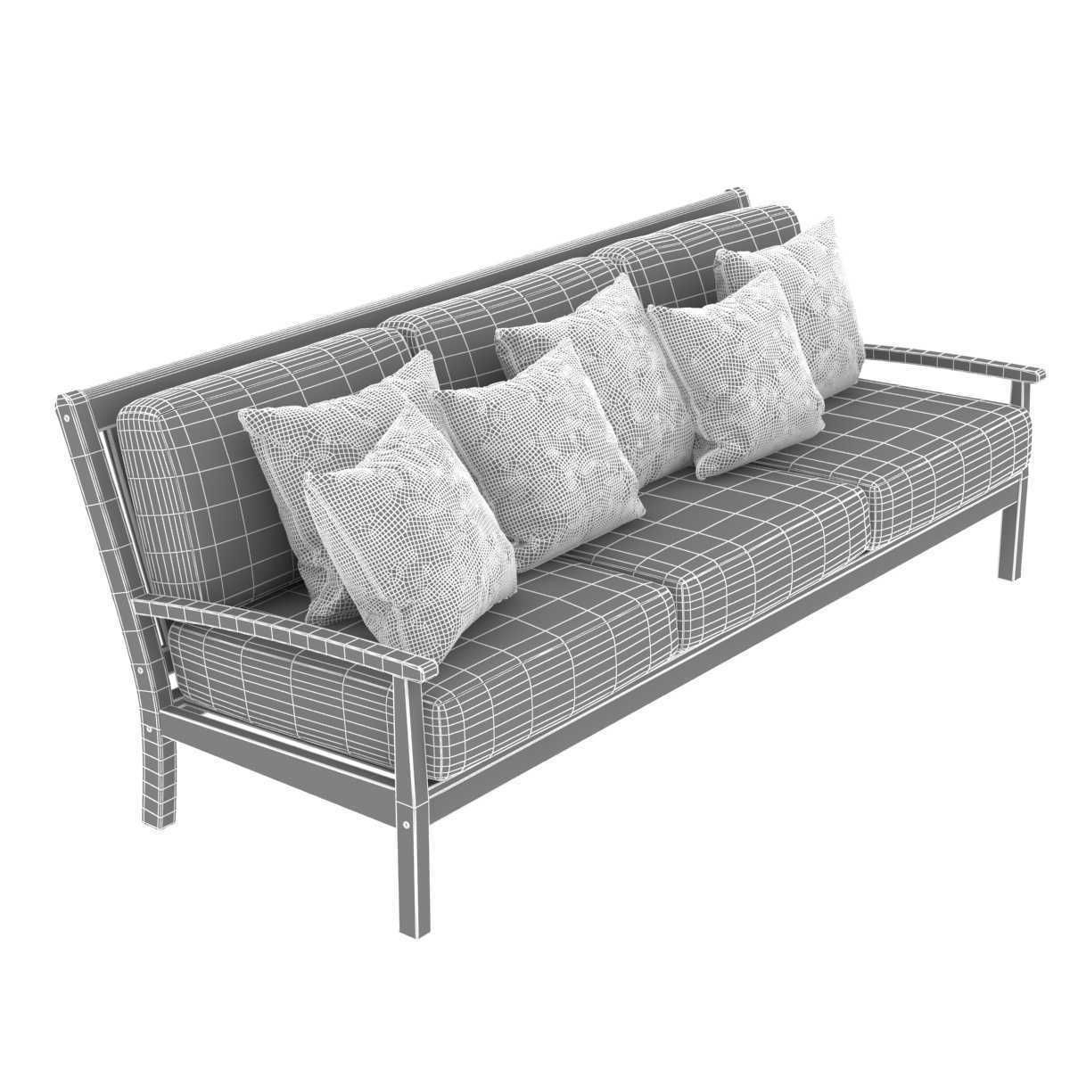 Teak warehouse NAPLES TEAK OUTDOOR SOFA 3D model_10