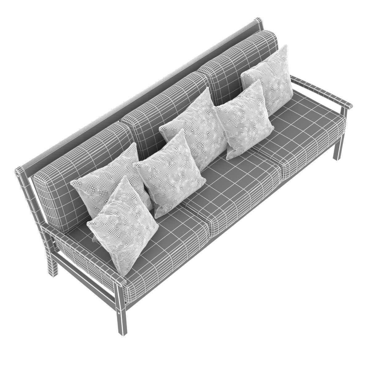 Teak warehouse NAPLES TEAK OUTDOOR SOFA 3D model_7