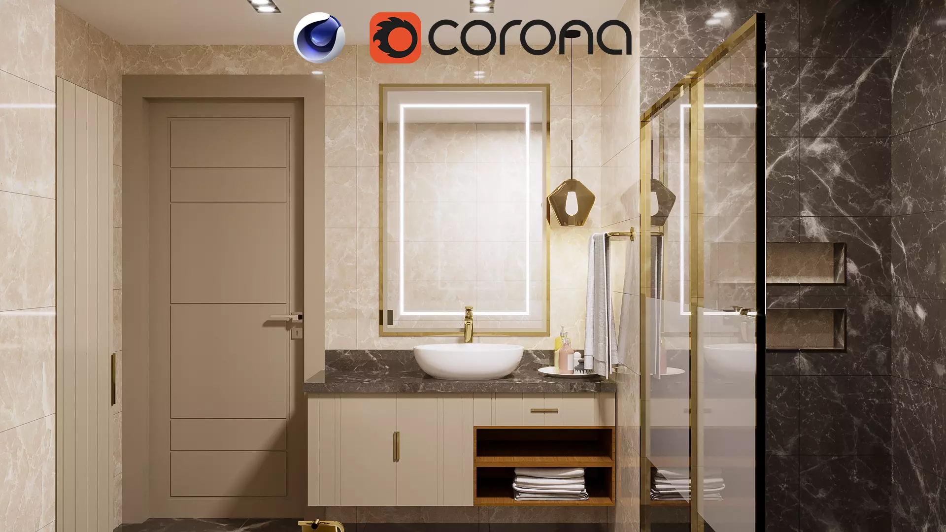Modern Bathroom Interior 3D model_0