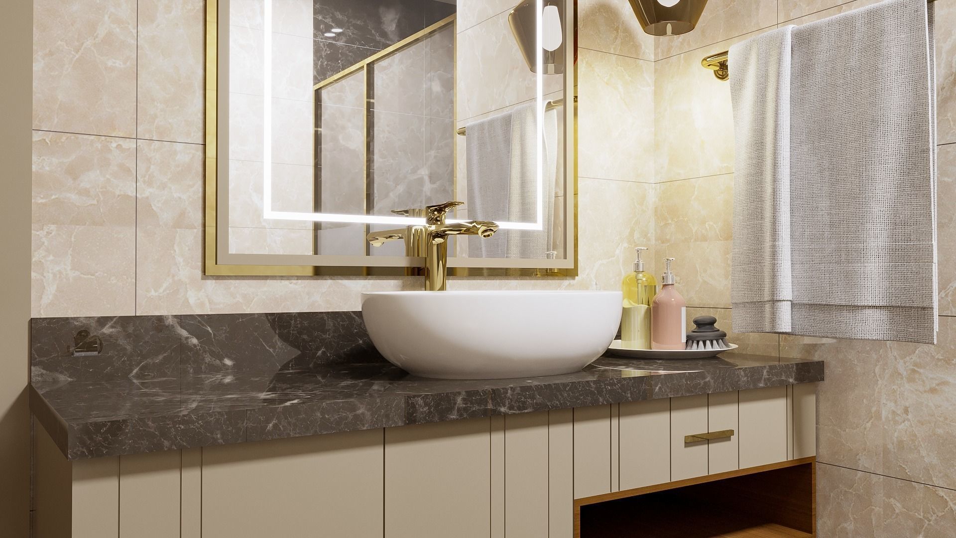 Modern Bathroom Interior 3D model_1