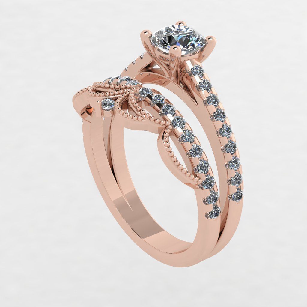 Engagement ring 3D print model_2