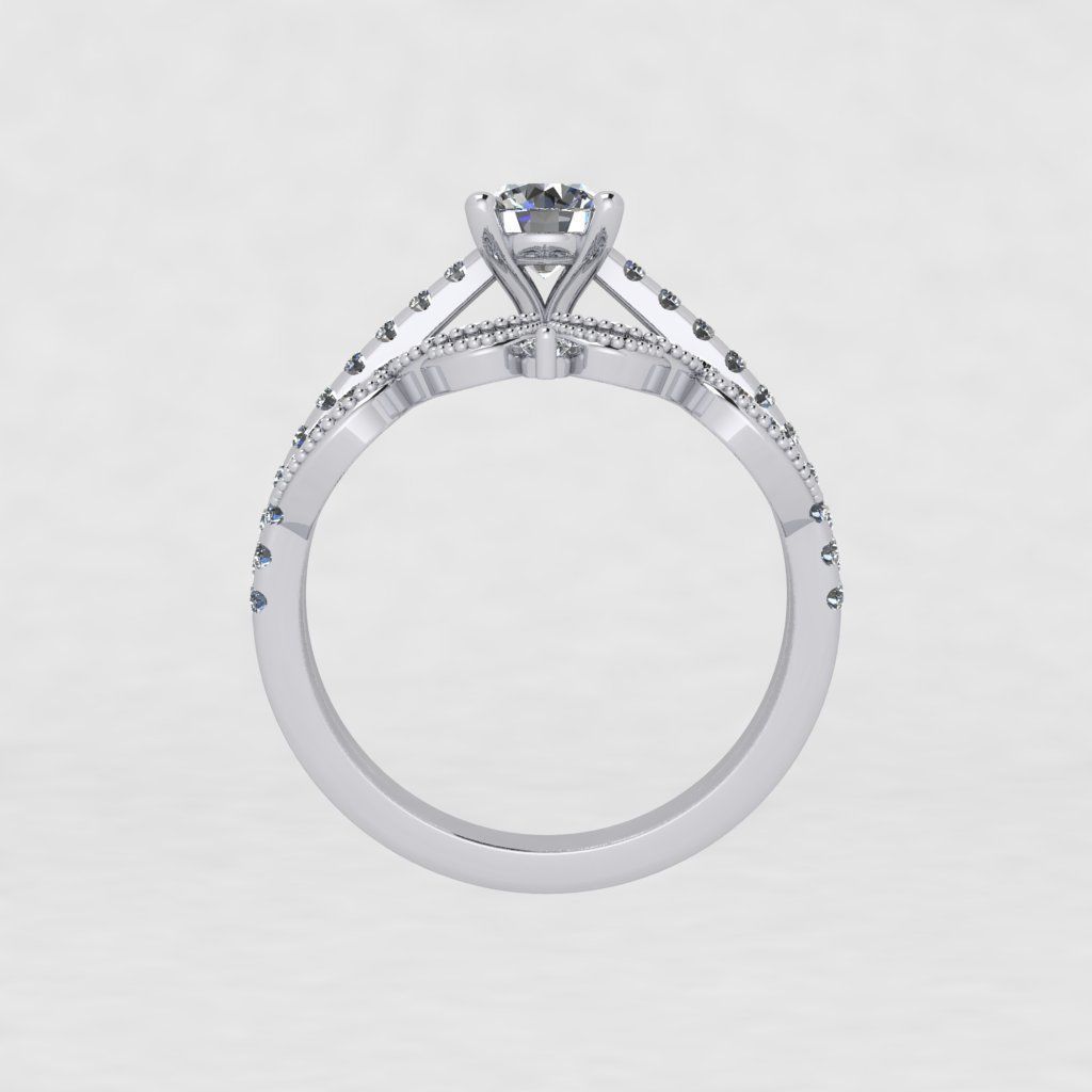 Engagement ring 3D print model_7