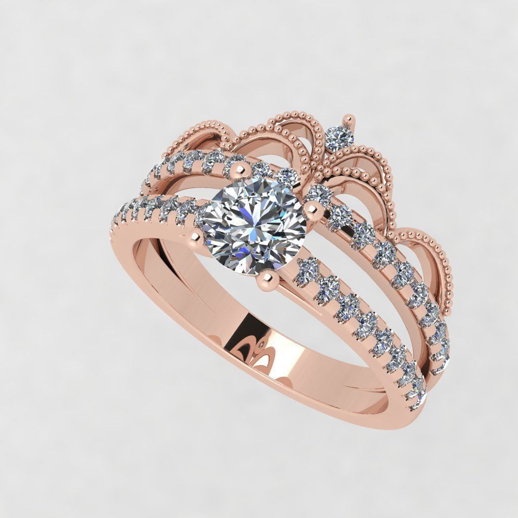 Engagement ring 3D print model_10