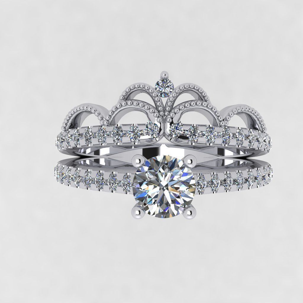 Engagement ring 3D print model_8