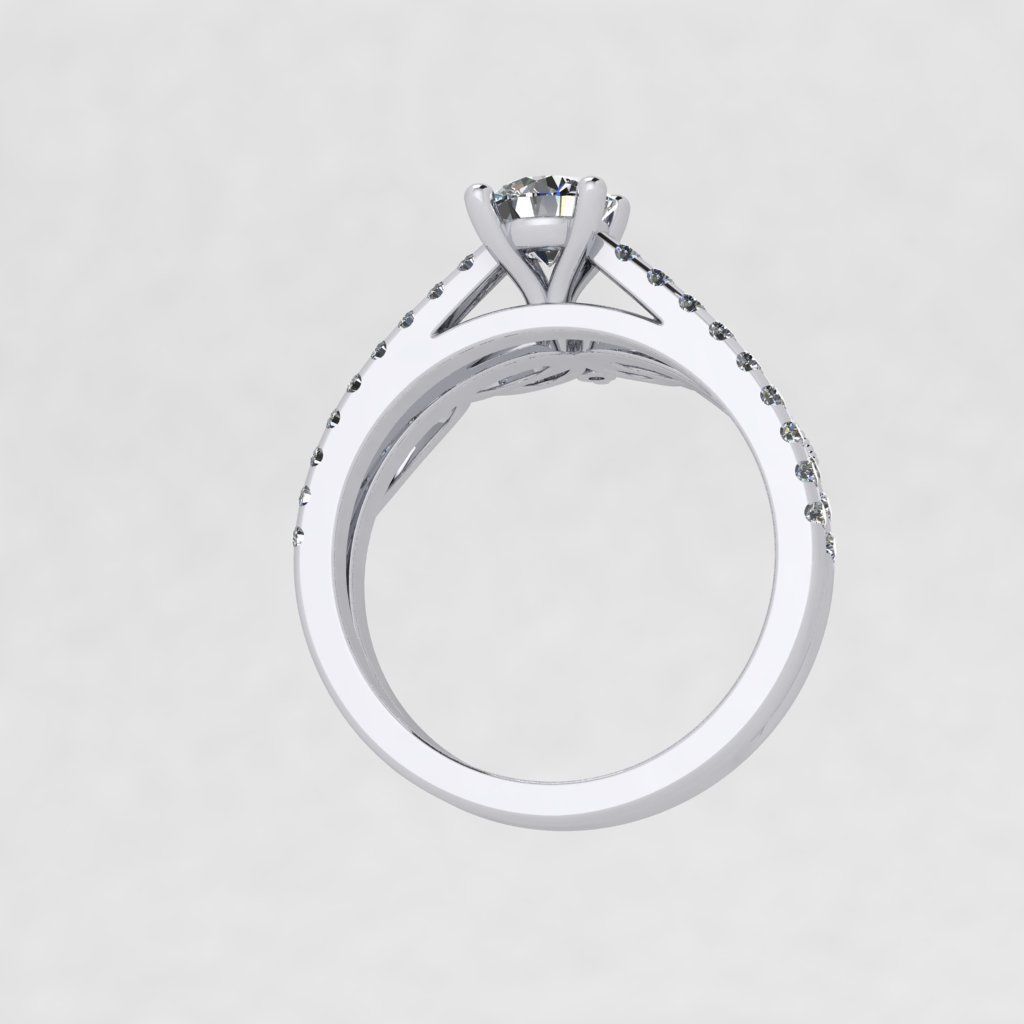 Engagement ring 3D print model_9