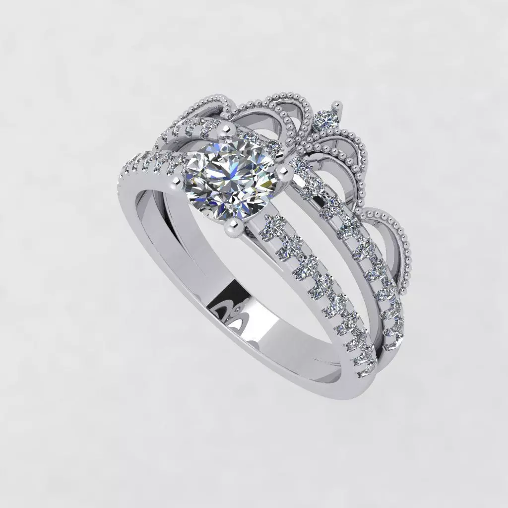 Engagement ring 3D print model_0