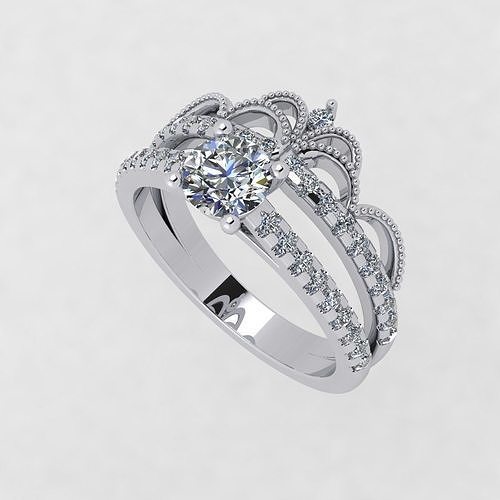 Engagement ring 3D print model