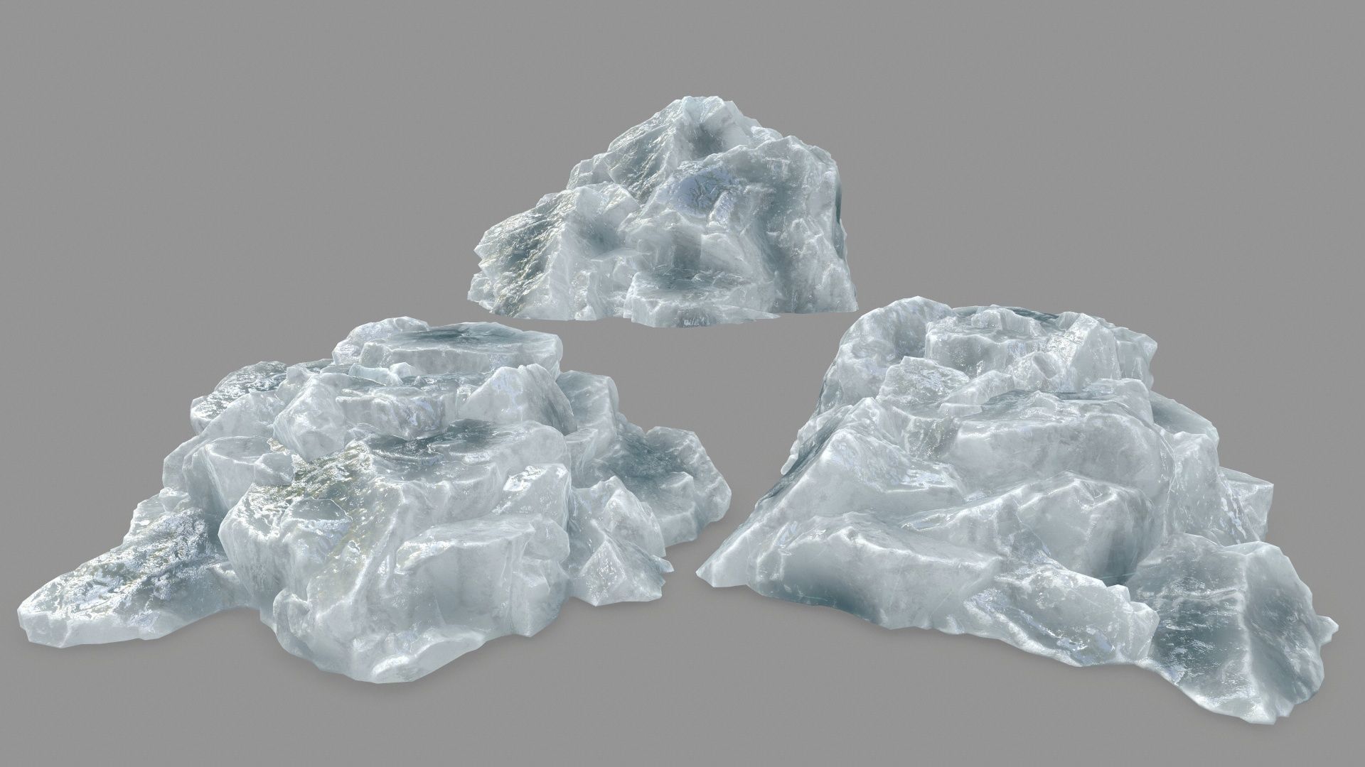 Rock Set piece of Low-poly 3D model_1