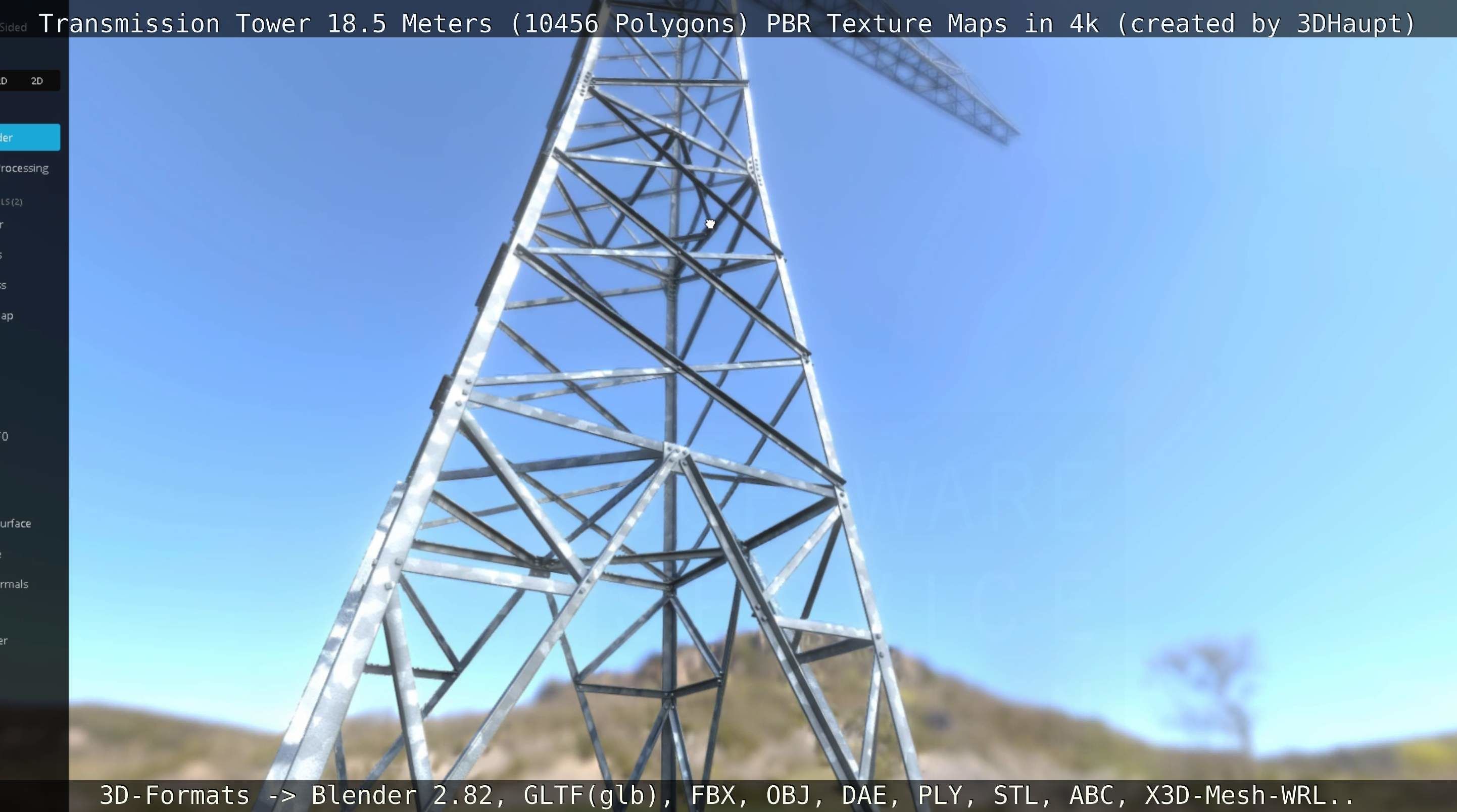 Transmission Tower 18 Meters  Low-poly 3D model_93