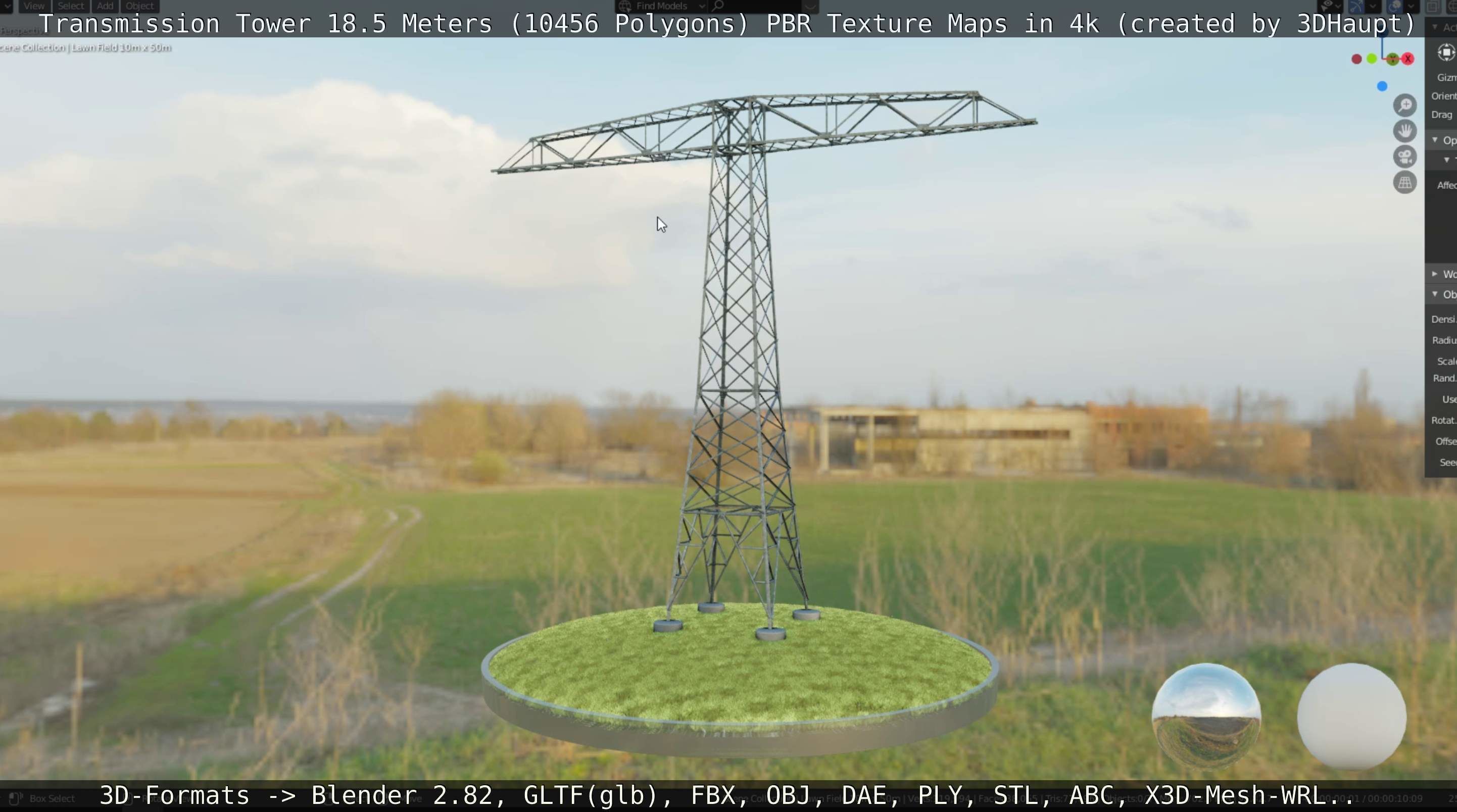 Transmission Tower 18 Meters  Low-poly 3D model_2
