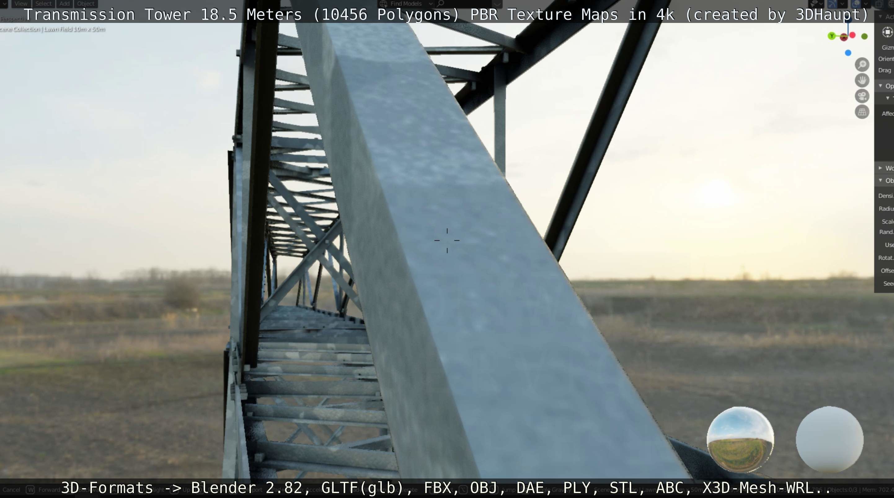 Transmission Tower 18 Meters  Low-poly 3D model_40