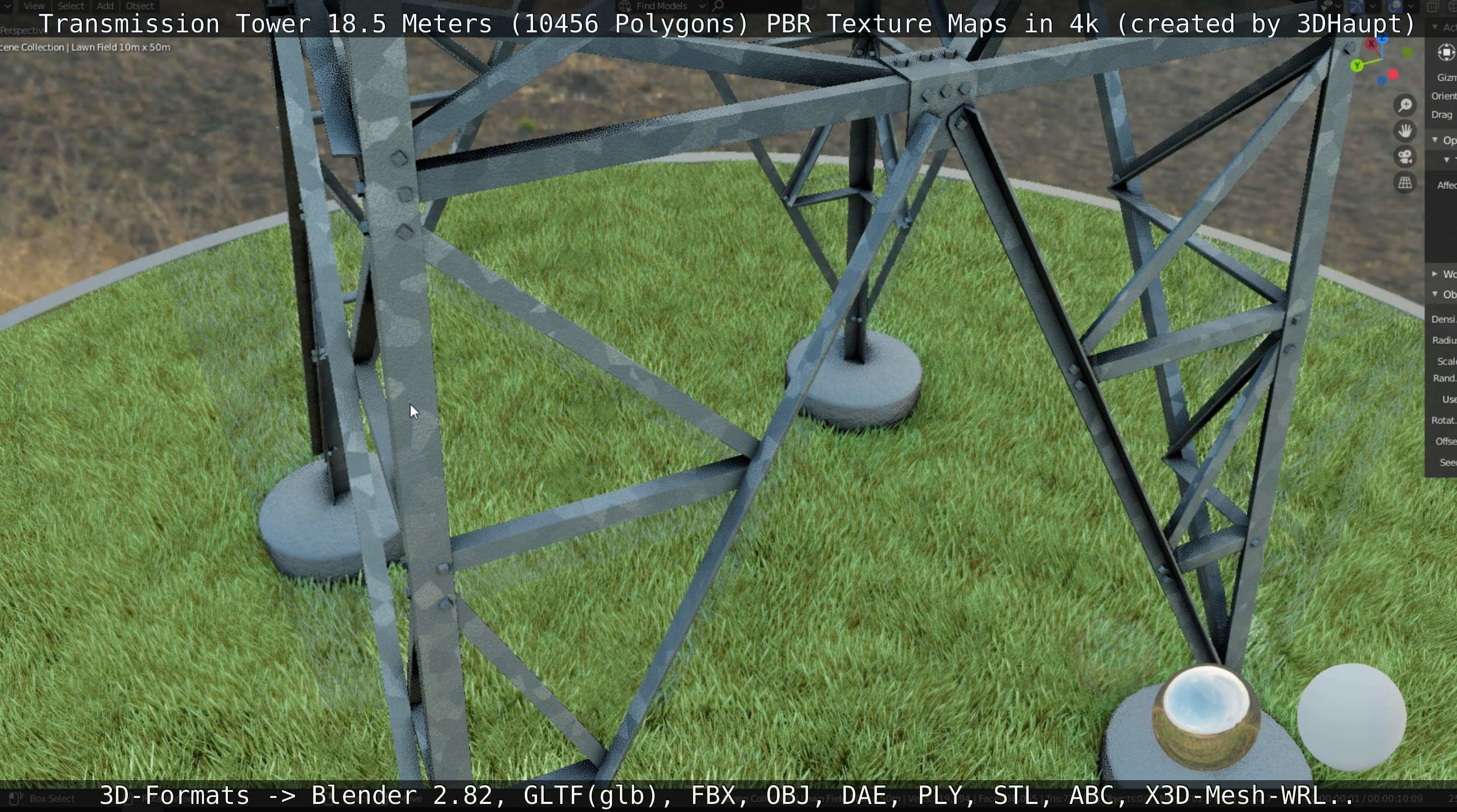 Transmission Tower 18 Meters  Low-poly 3D model_8