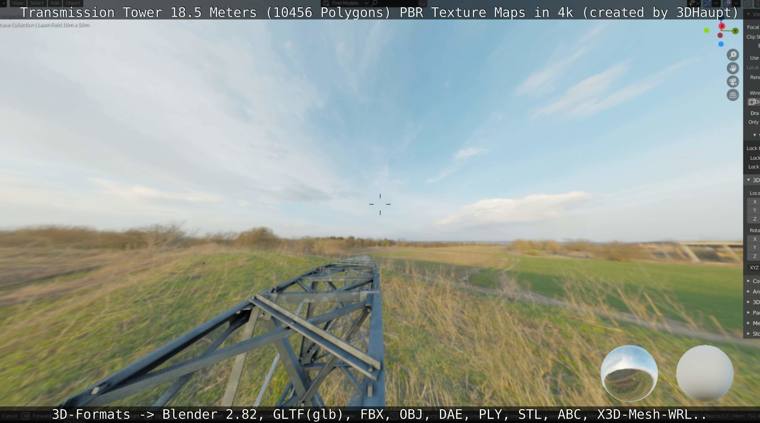 Transmission Tower 18 Meters  Low-poly 3D model_50
