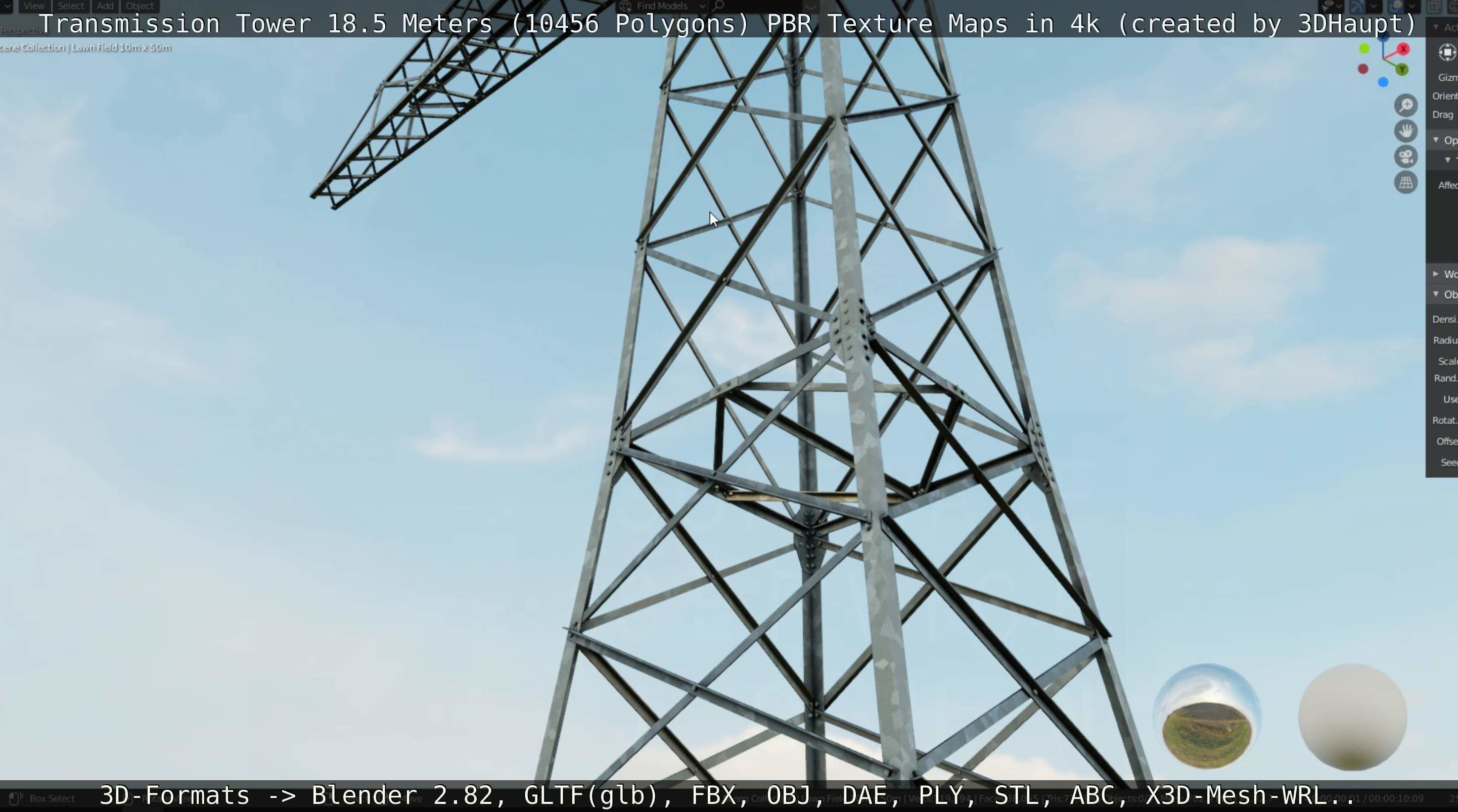 Transmission Tower 18 Meters  Low-poly 3D model_29