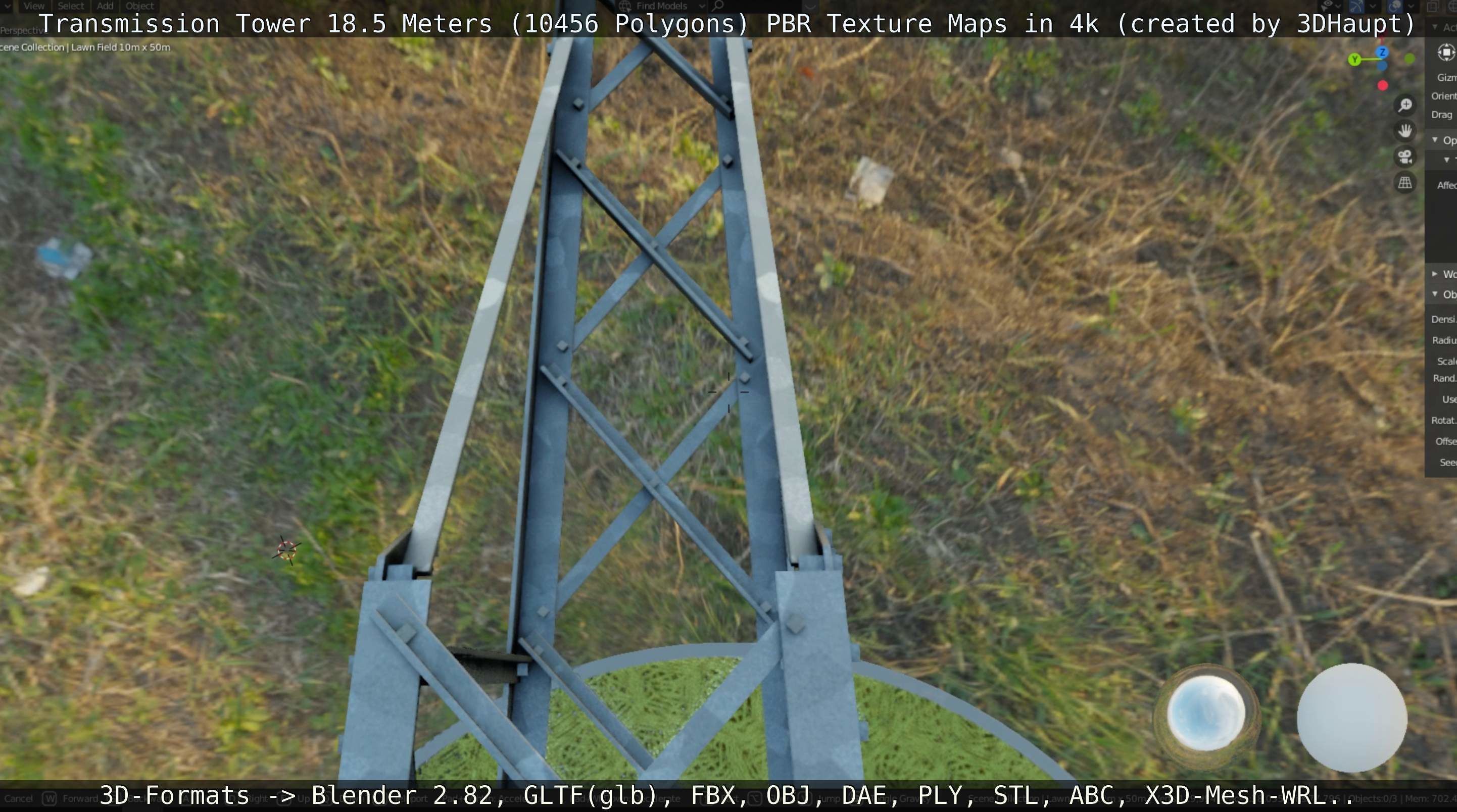 Transmission Tower 18 Meters  Low-poly 3D model_43
