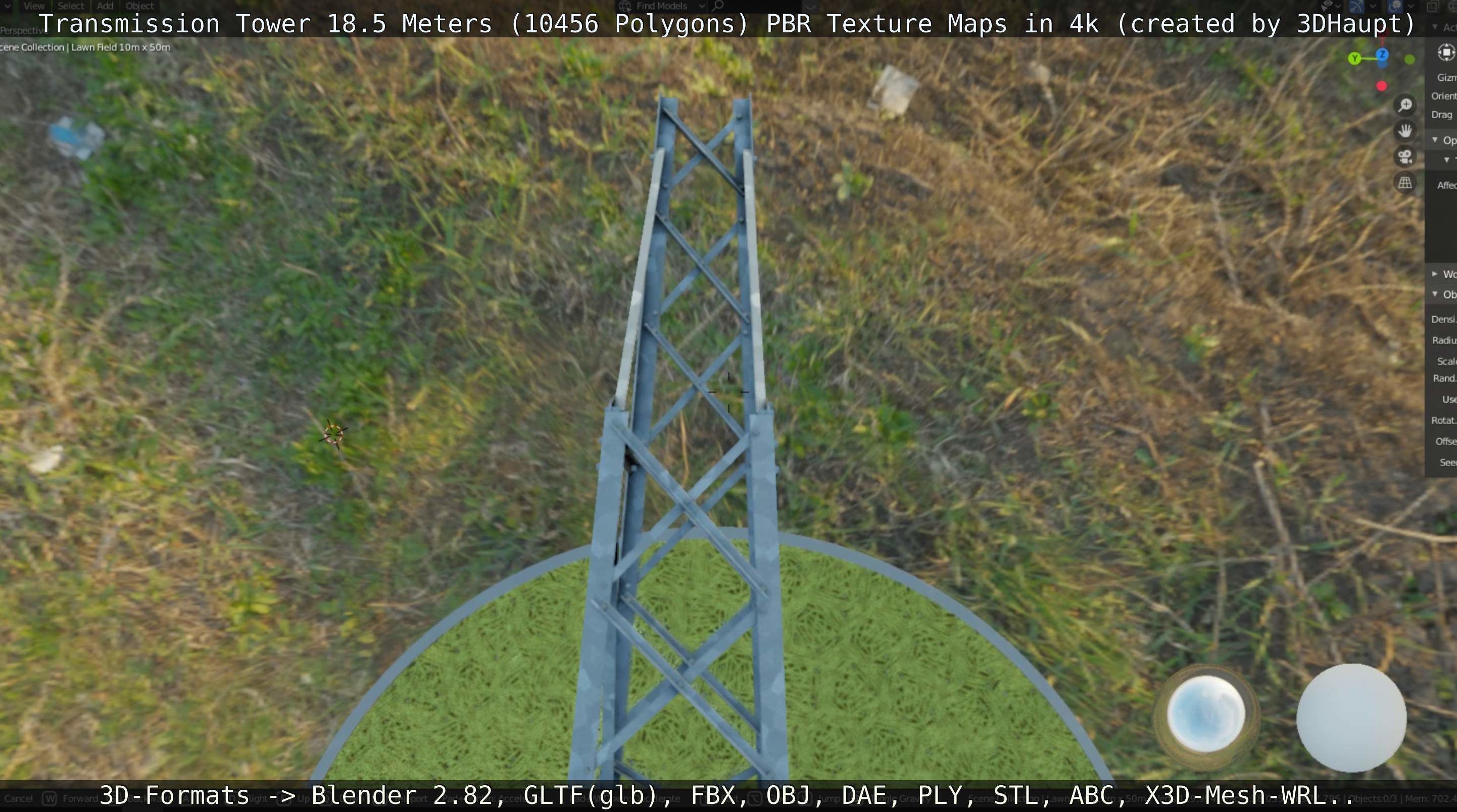 Transmission Tower 18 Meters  Low-poly 3D model_39