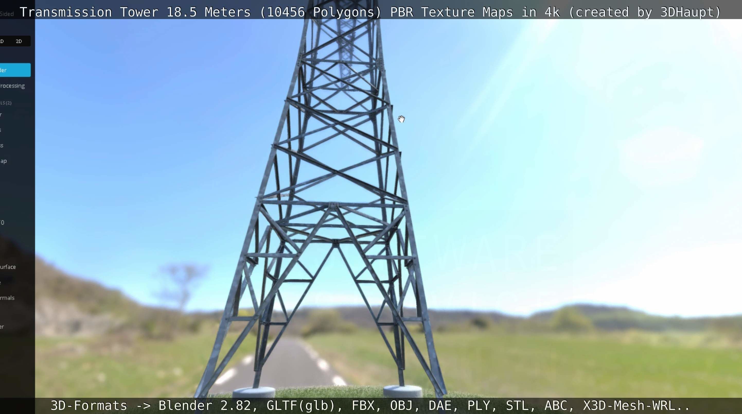 Transmission Tower 18 Meters  Low-poly 3D model_88