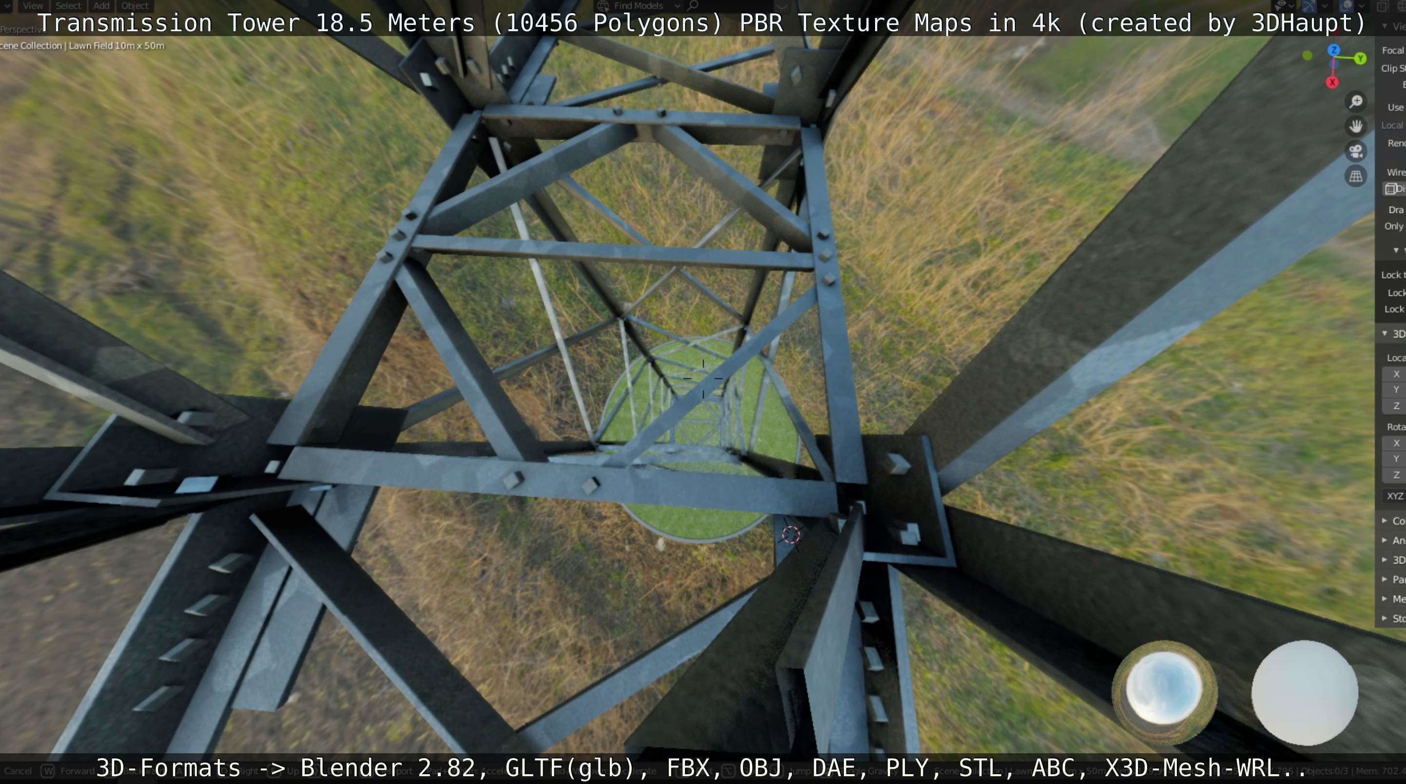 Transmission Tower 18 Meters  Low-poly 3D model_58
