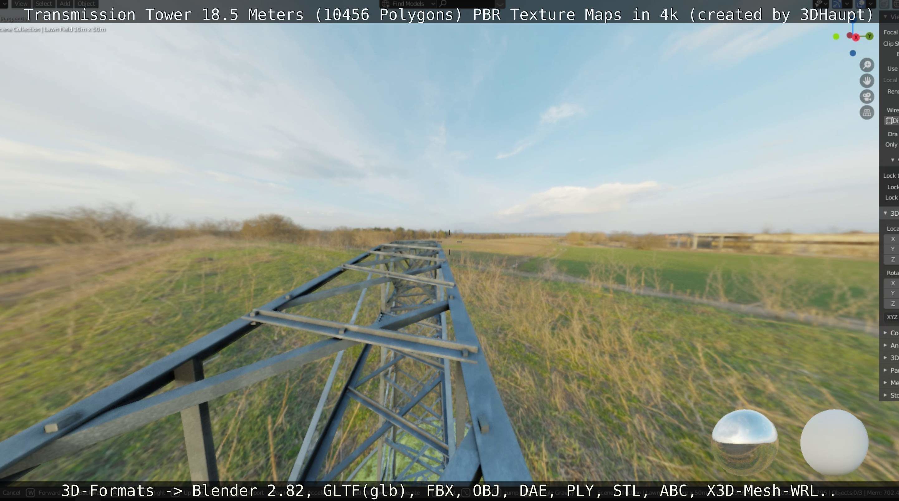 Transmission Tower 18 Meters  Low-poly 3D model_56