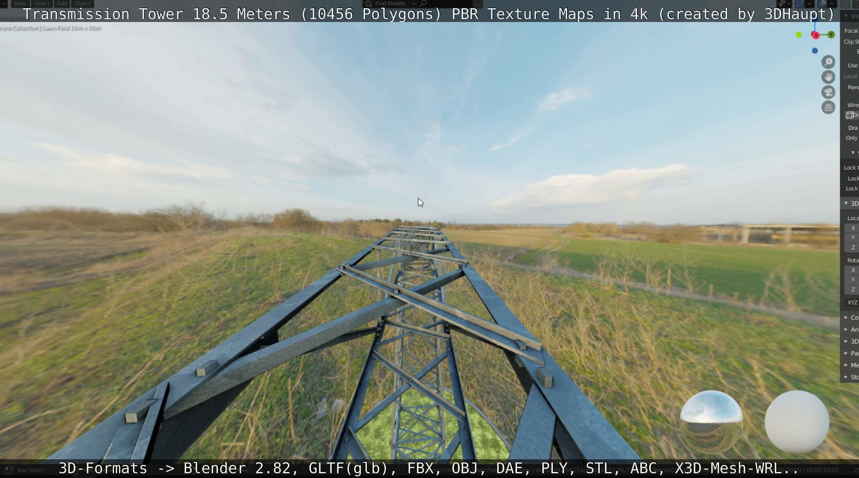 Transmission Tower 18 Meters  Low-poly 3D model_53