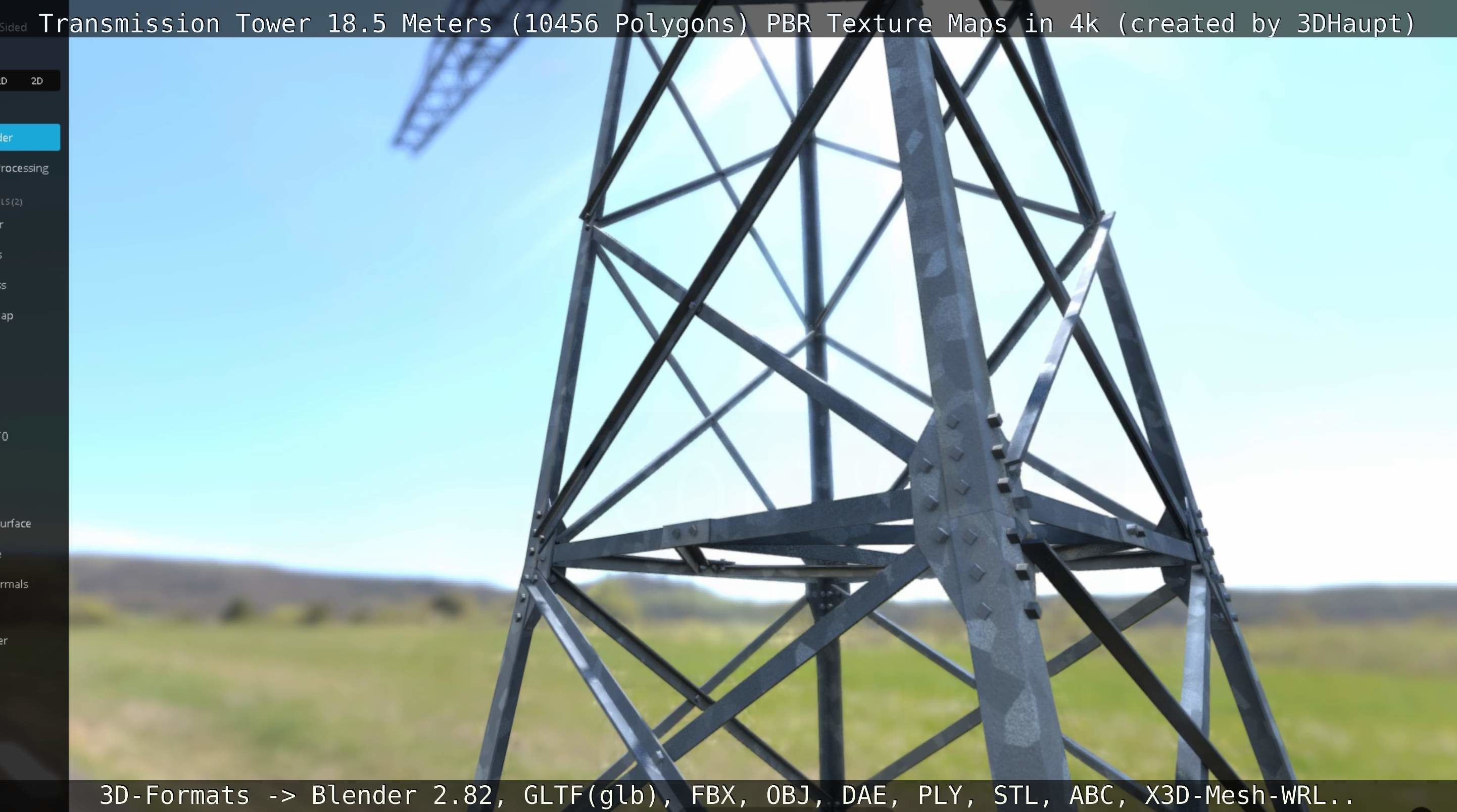 Transmission Tower 18 Meters  Low-poly 3D model_18