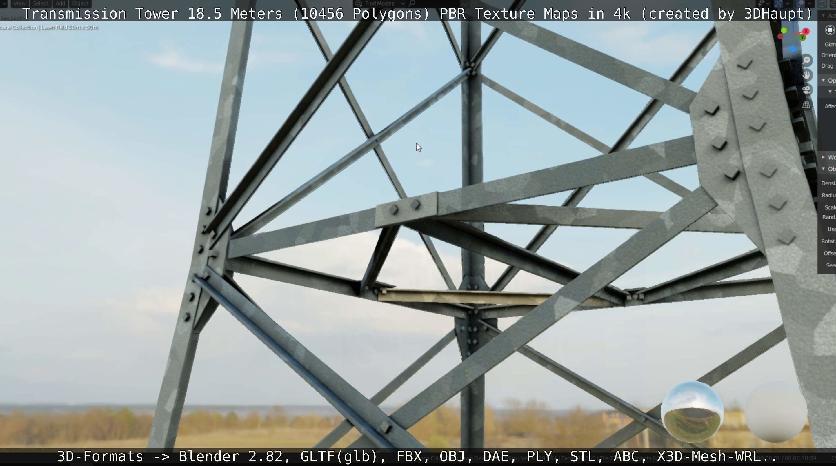 Transmission Tower 18 Meters  Low-poly 3D model_4