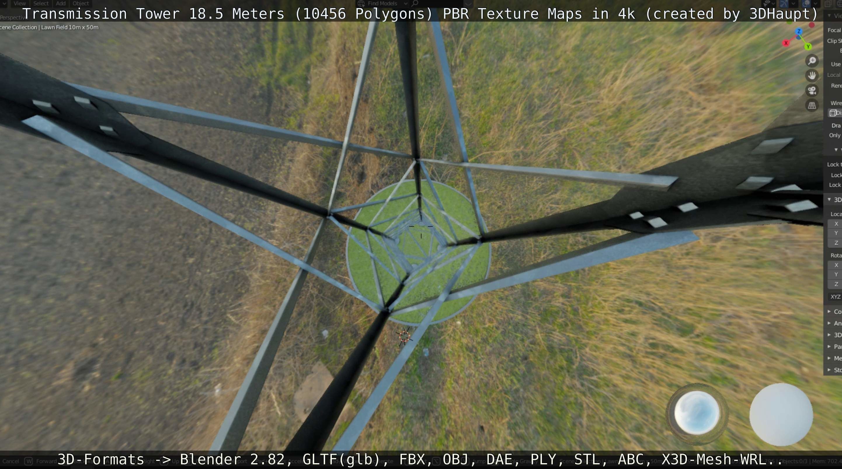 Transmission Tower 18 Meters  Low-poly 3D model_67