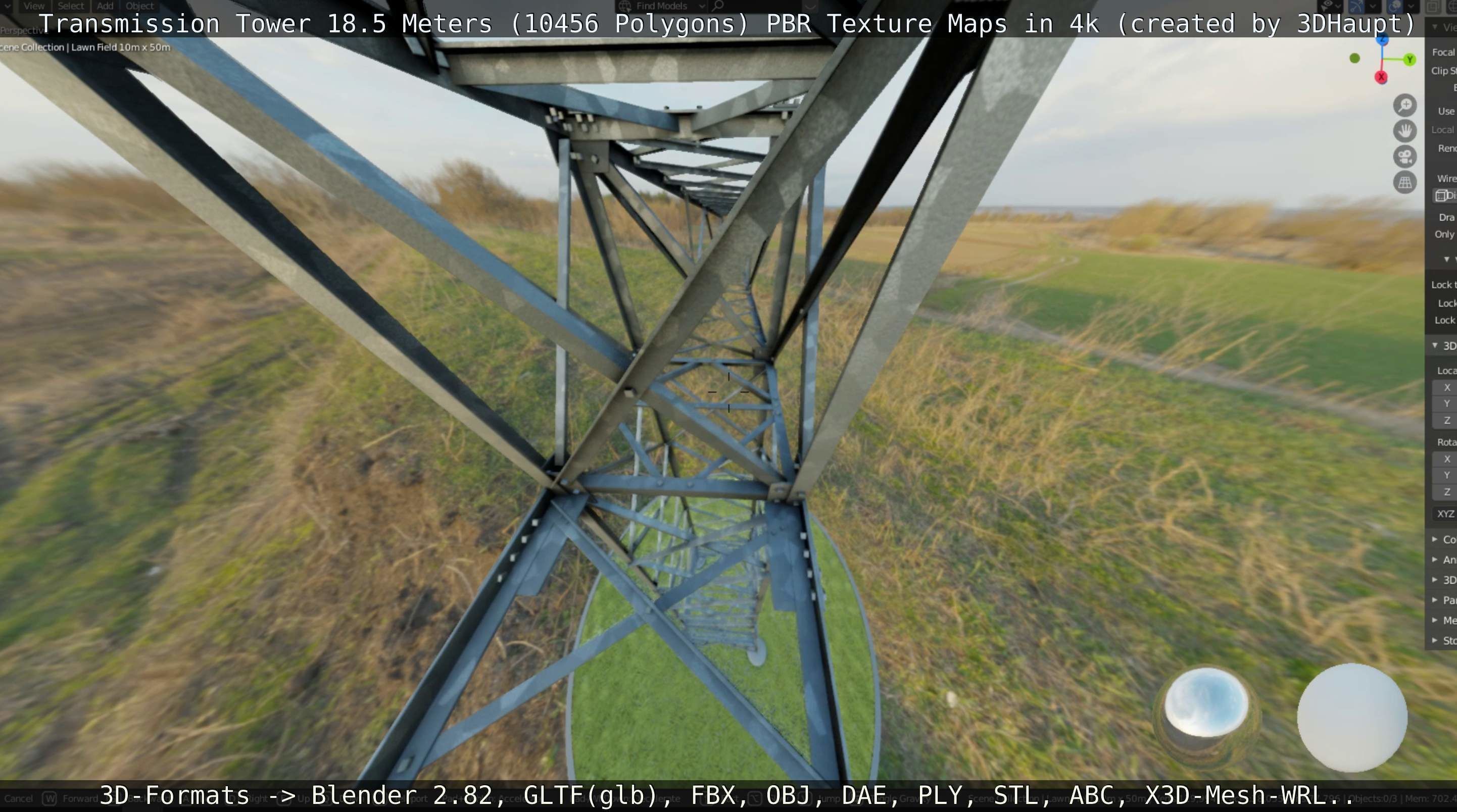 Transmission Tower 18 Meters  Low-poly 3D model_55