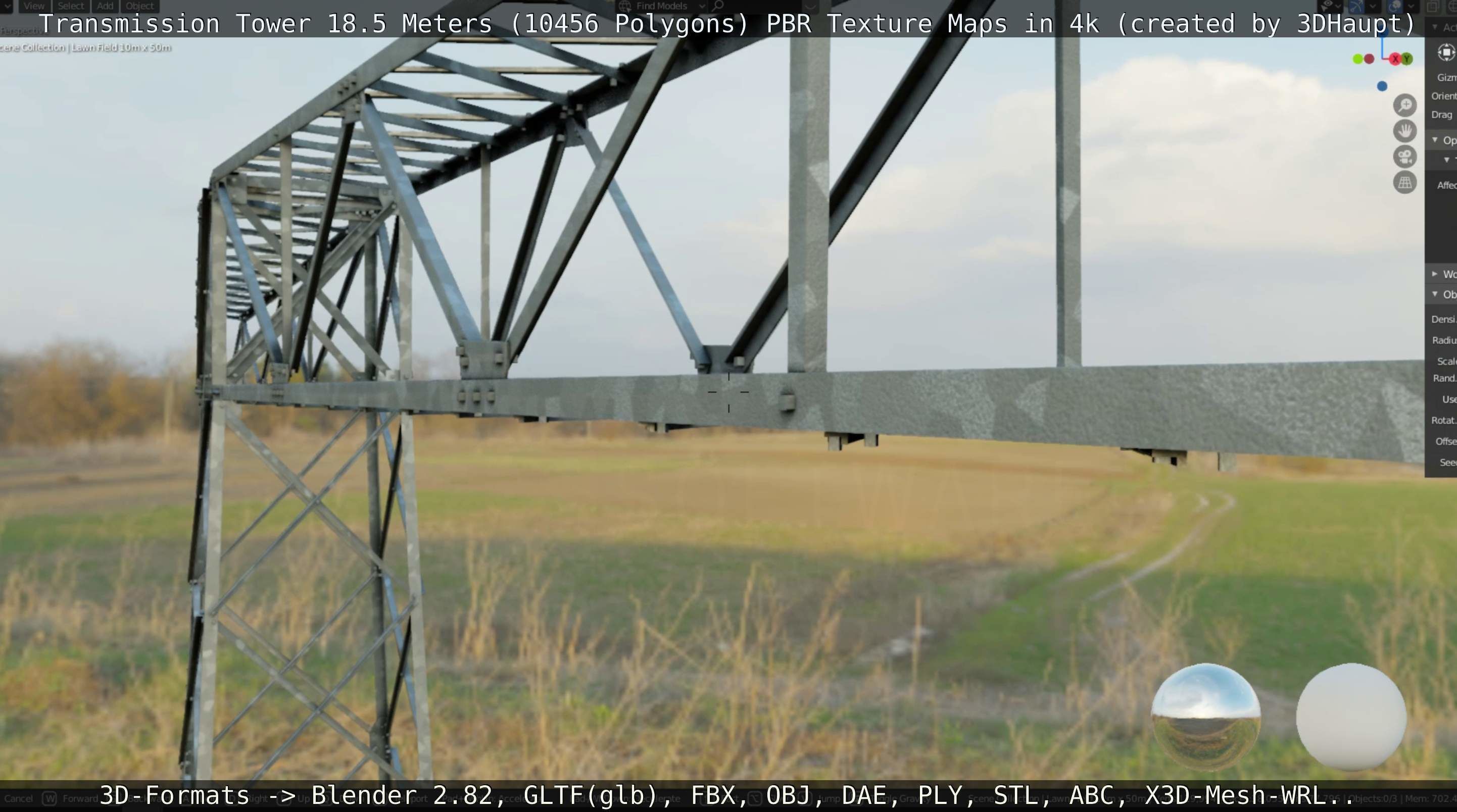 Transmission Tower 18 Meters  Low-poly 3D model_49