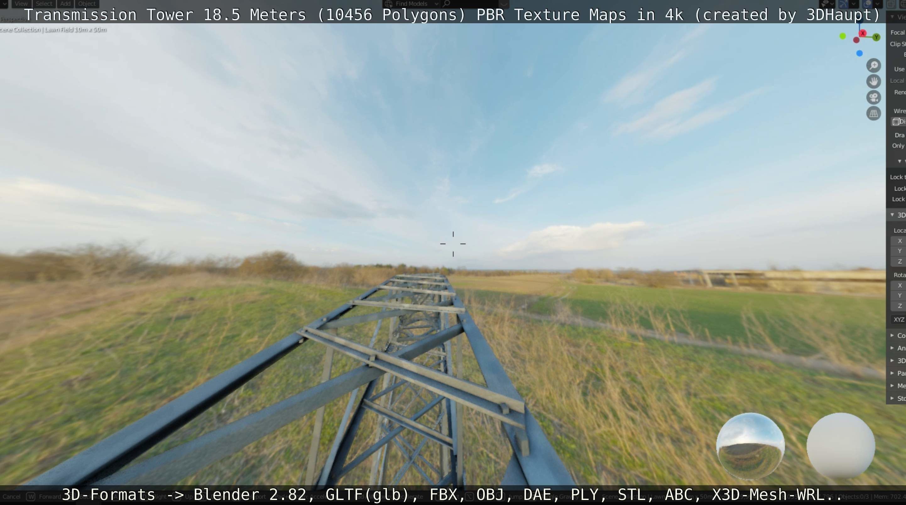 Transmission Tower 18 Meters  Low-poly 3D model_47