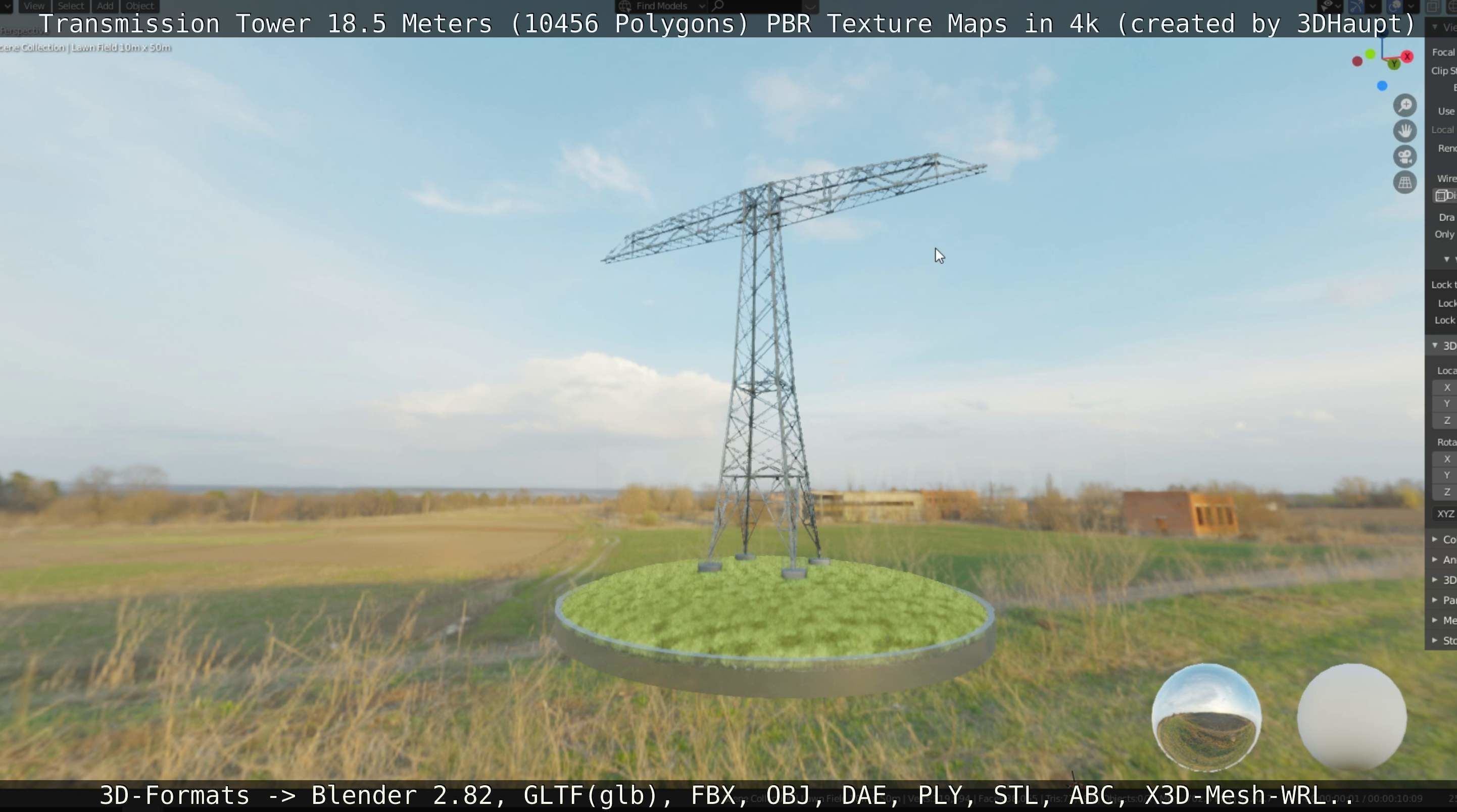 Transmission Tower 18 Meters  Low-poly 3D model_81