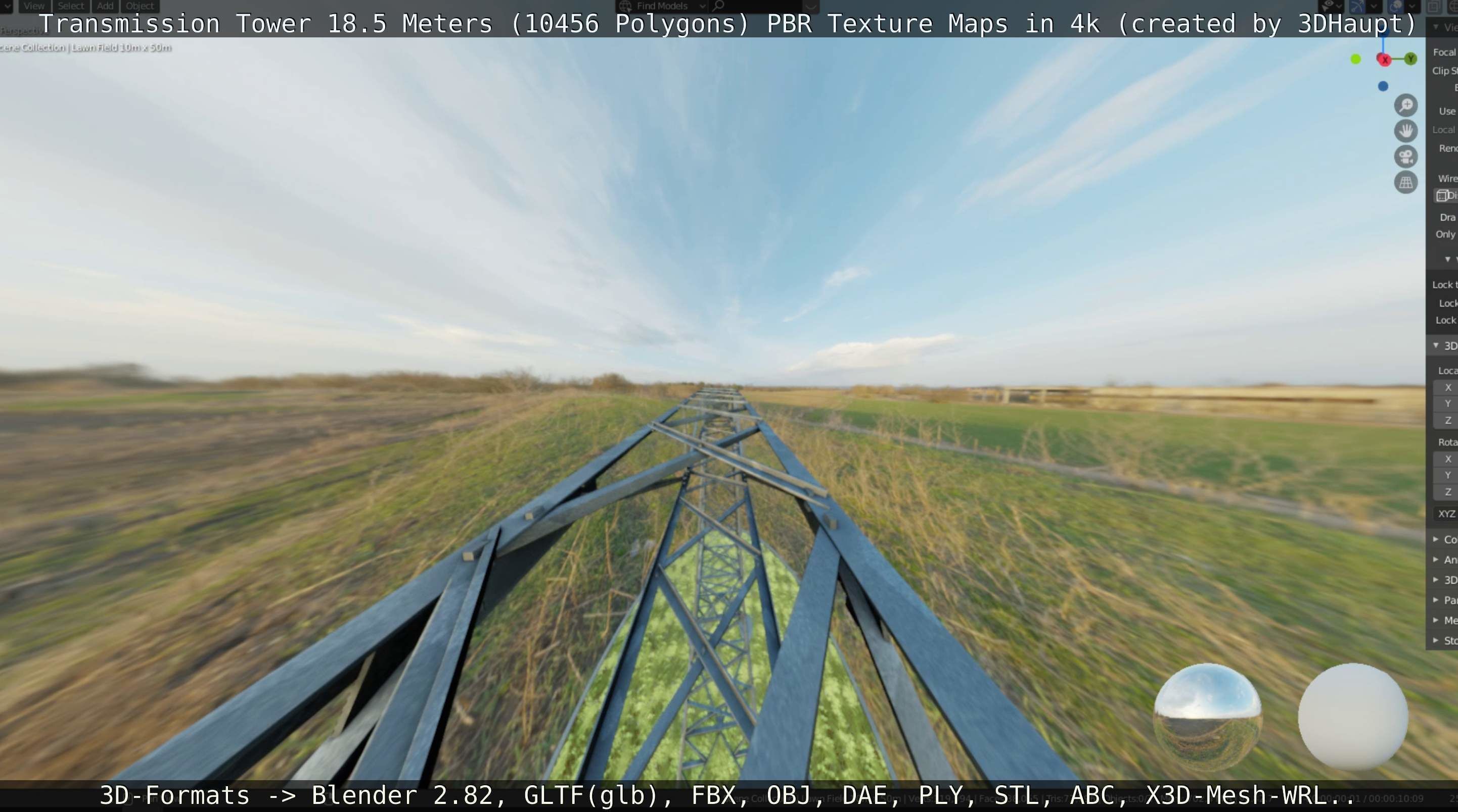 Transmission Tower 18 Meters  Low-poly 3D model_96