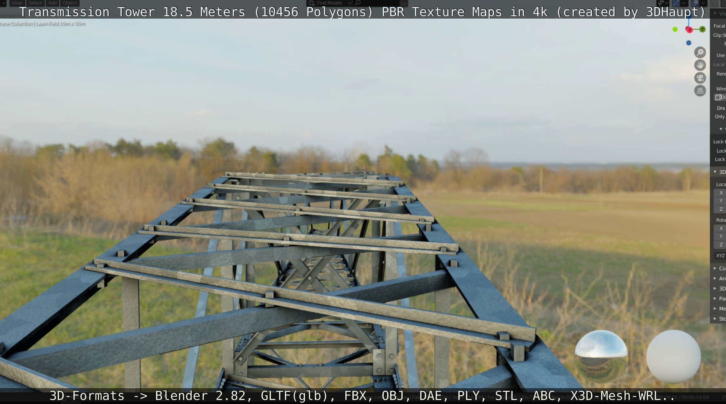 Transmission Tower 18 Meters  Low-poly 3D model_87