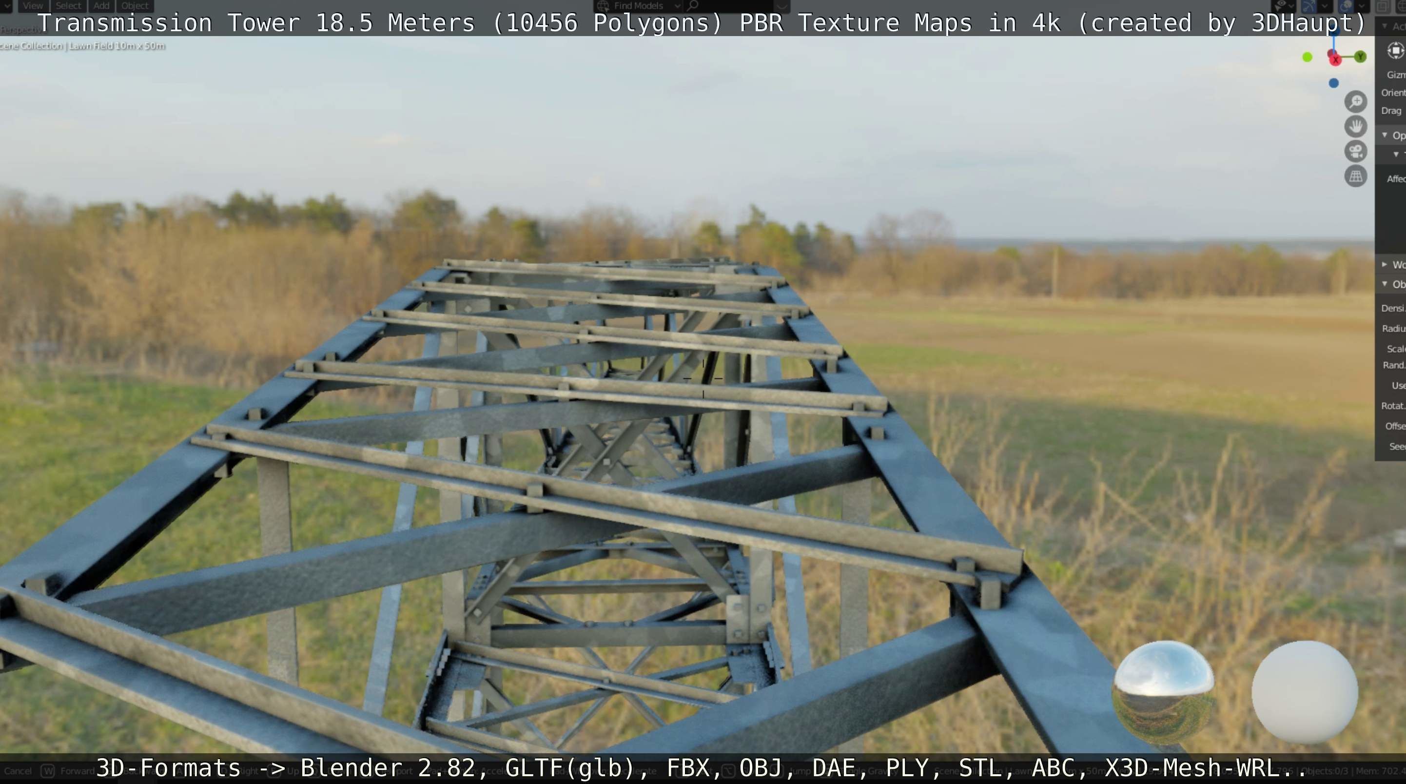Transmission Tower 18 Meters  Low-poly 3D model_76