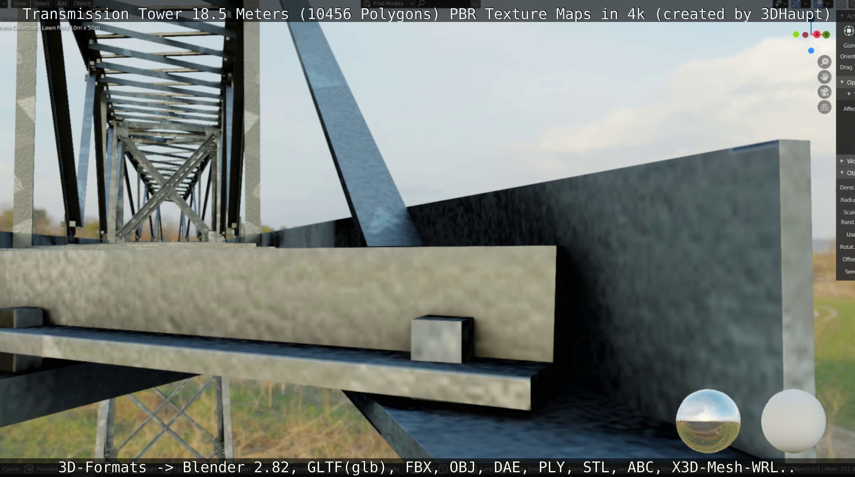 Transmission Tower 18 Meters  Low-poly 3D model_35
