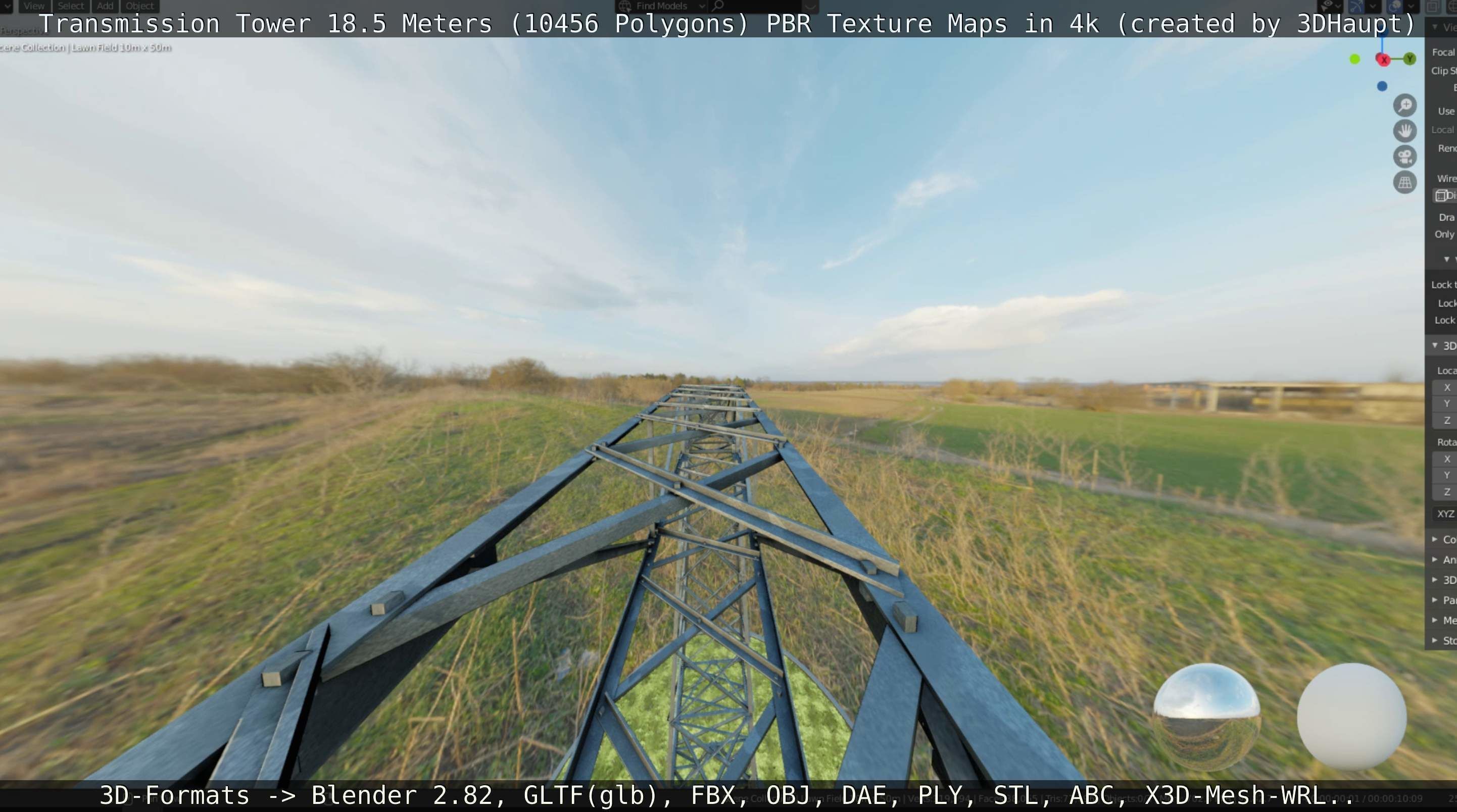 Transmission Tower 18 Meters  Low-poly 3D model_51