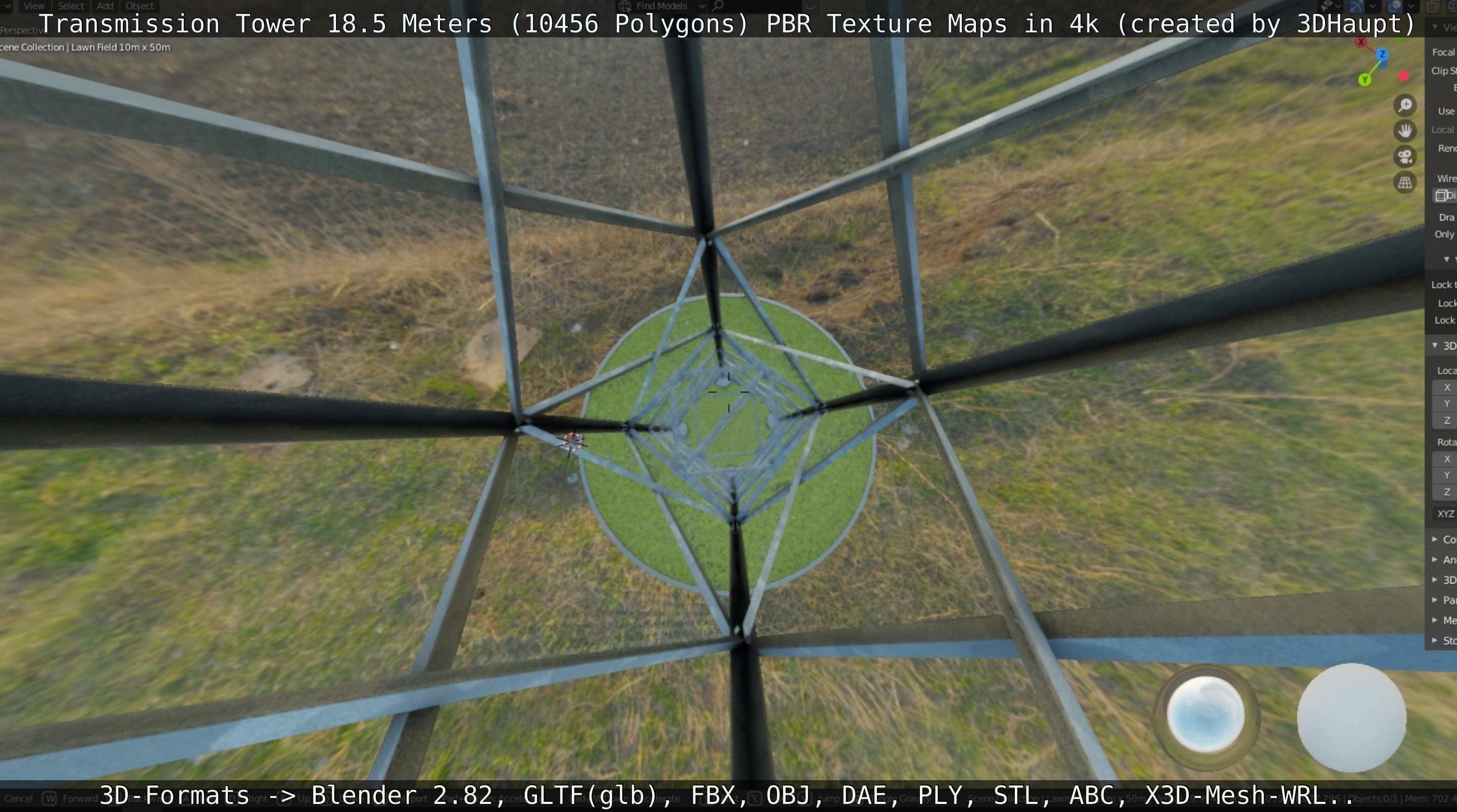 Transmission Tower 18 Meters  Low-poly 3D model_68