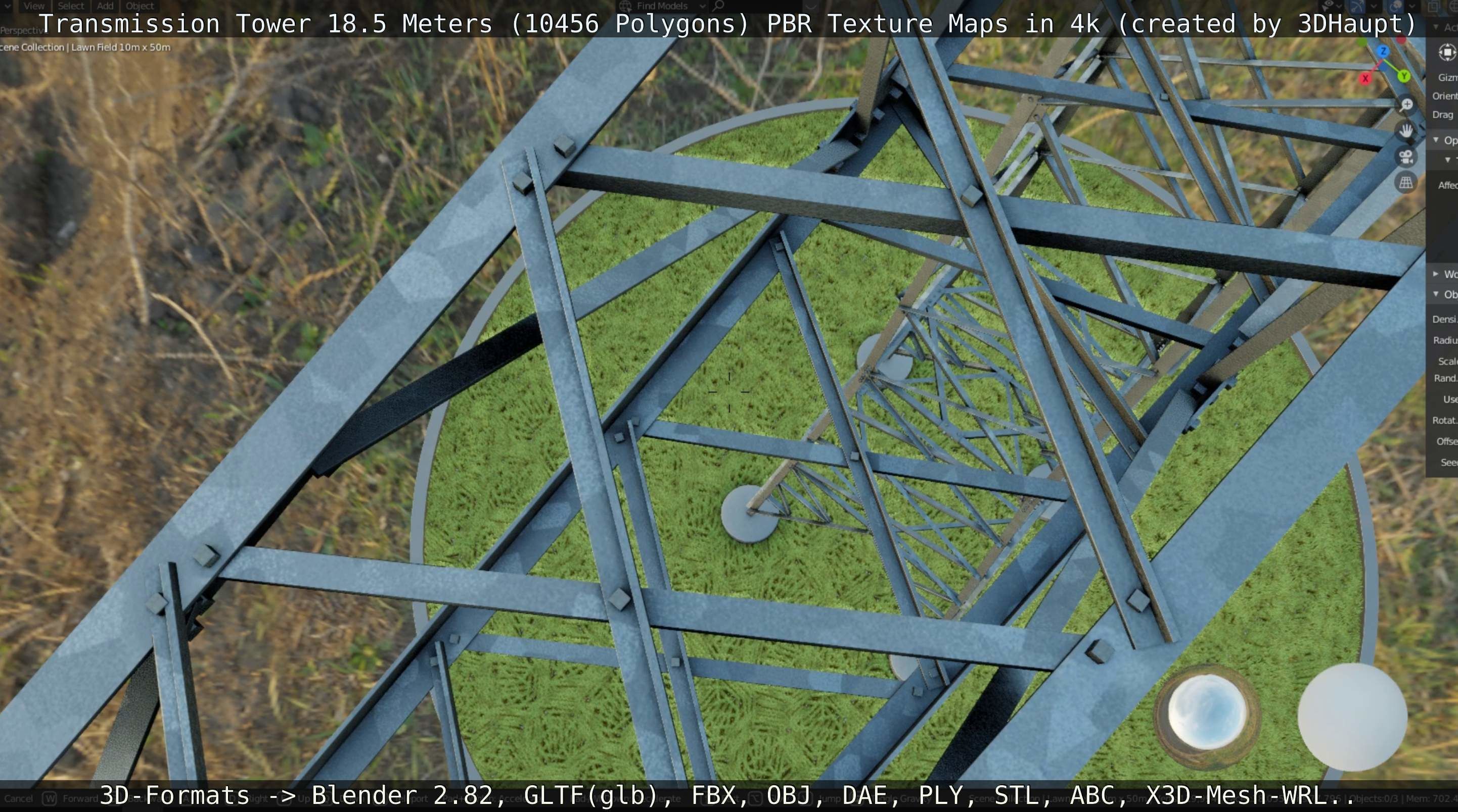 Transmission Tower 18 Meters  Low-poly 3D model_13