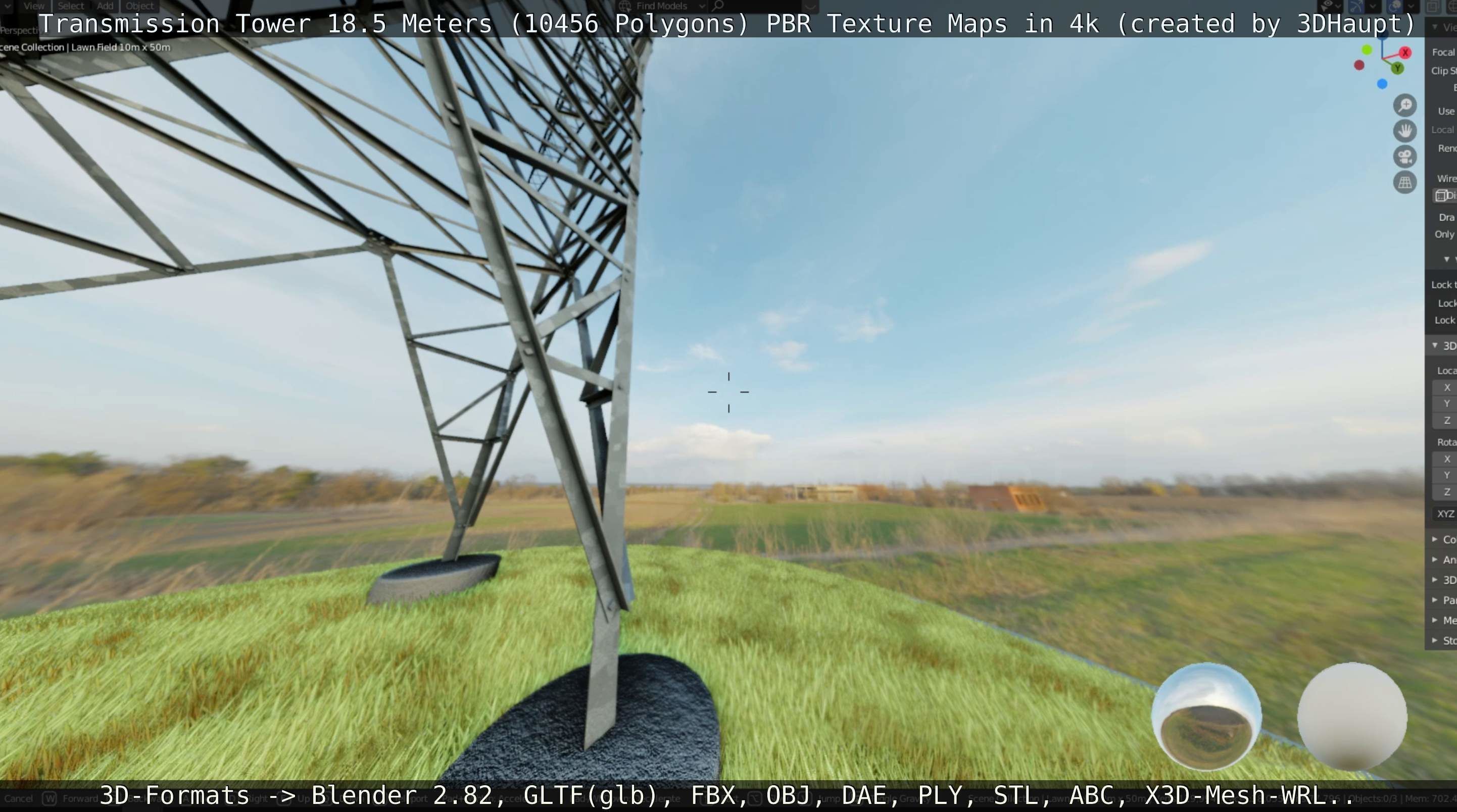 Transmission Tower 18 Meters  Low-poly 3D model_71