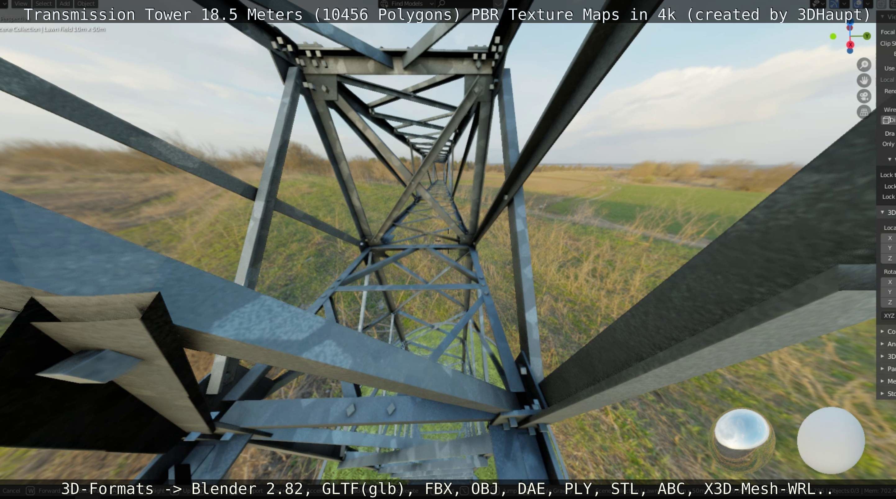Transmission Tower 18 Meters  Low-poly 3D model_63